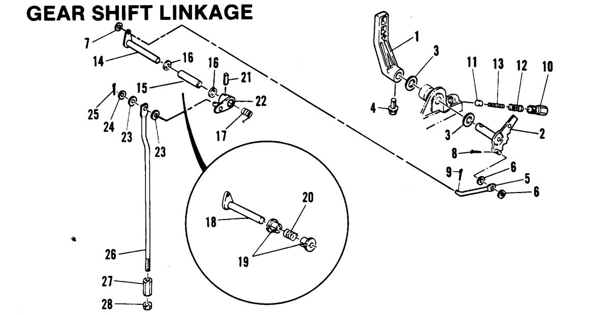 MARINER 30 H.P. W/MARATHON GEAR SHIFT LINKAGE