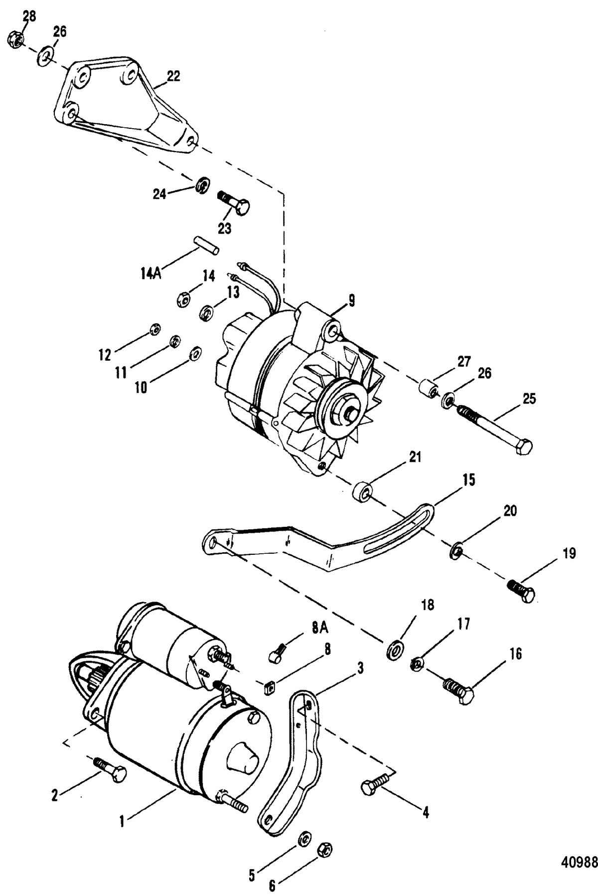MERCRUISER 5.7L COMPETITION SKI ENGINE Starter Motor & Alternator