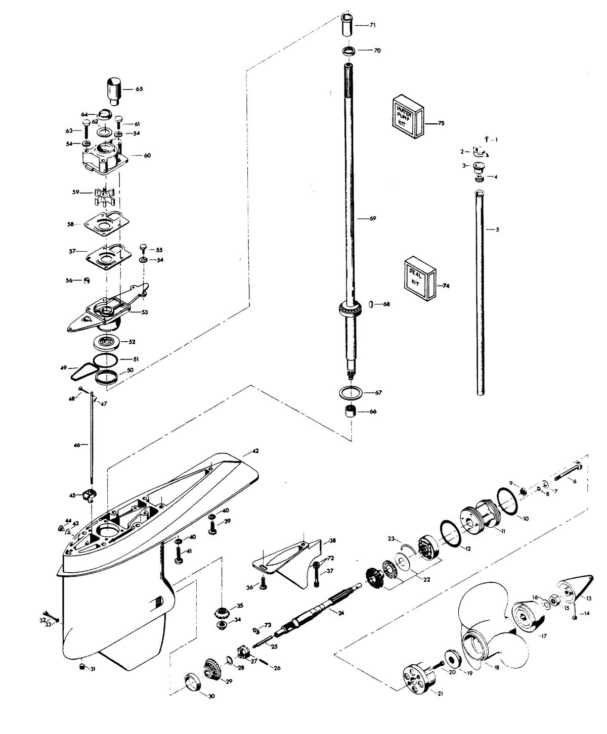 CHRYSLER 75 H.P. GEAR HOUSING