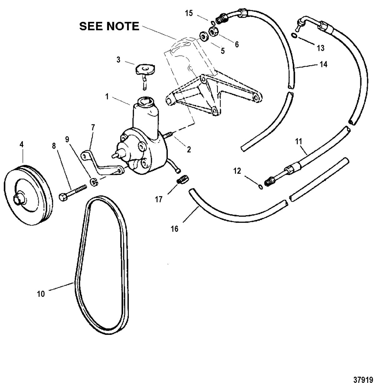 MERCRUISER 7.4 LX (EFI-MPI) BRAVO (GEN VI) POWER STEERING COMPONENTS