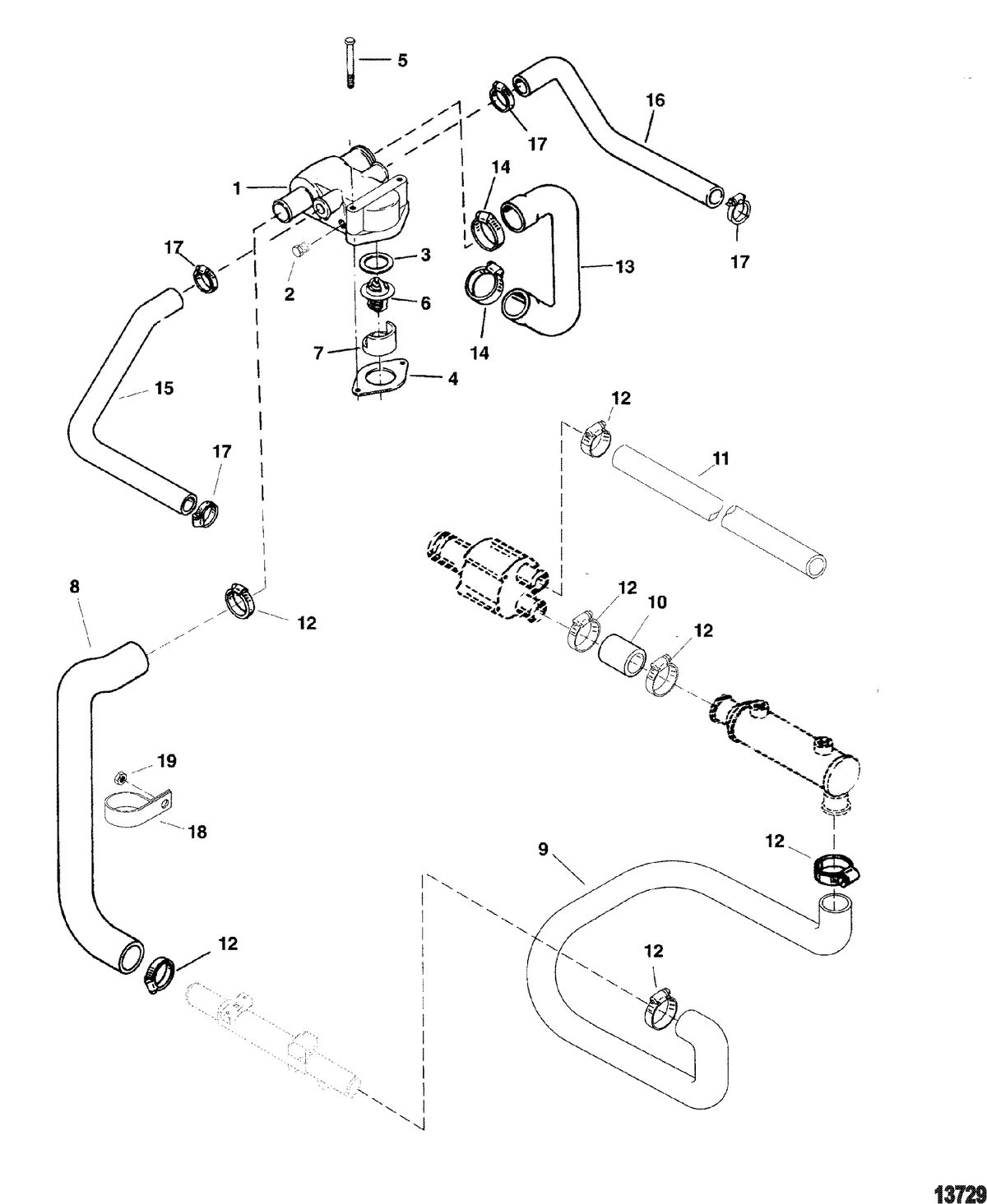 MERCRUISER 350 MAG MPI TOURN SKI (GEN +) Standard Cooling System