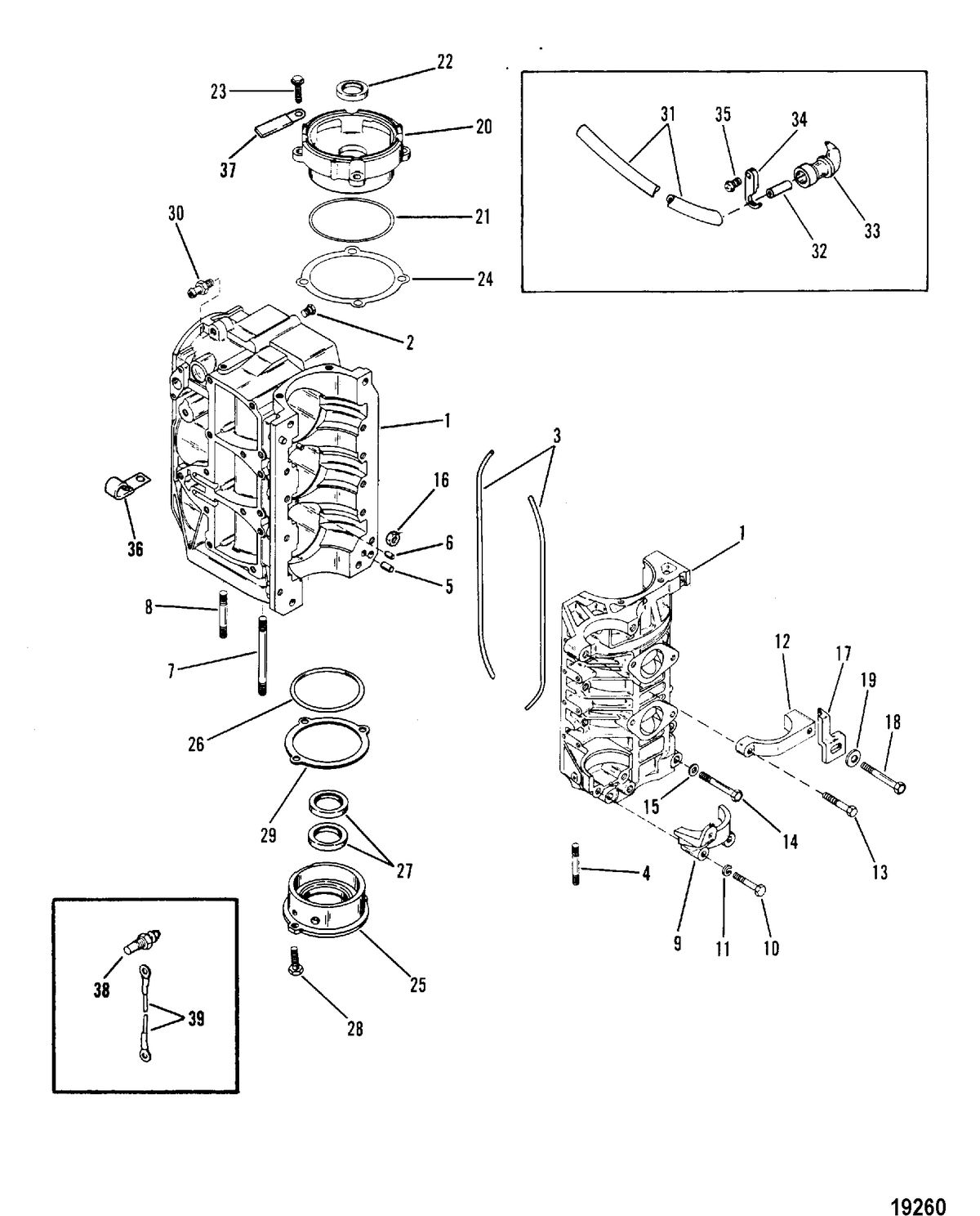 MERCURY/MARINER 50/60 HP (3 CYLINDER) Cylinder Block