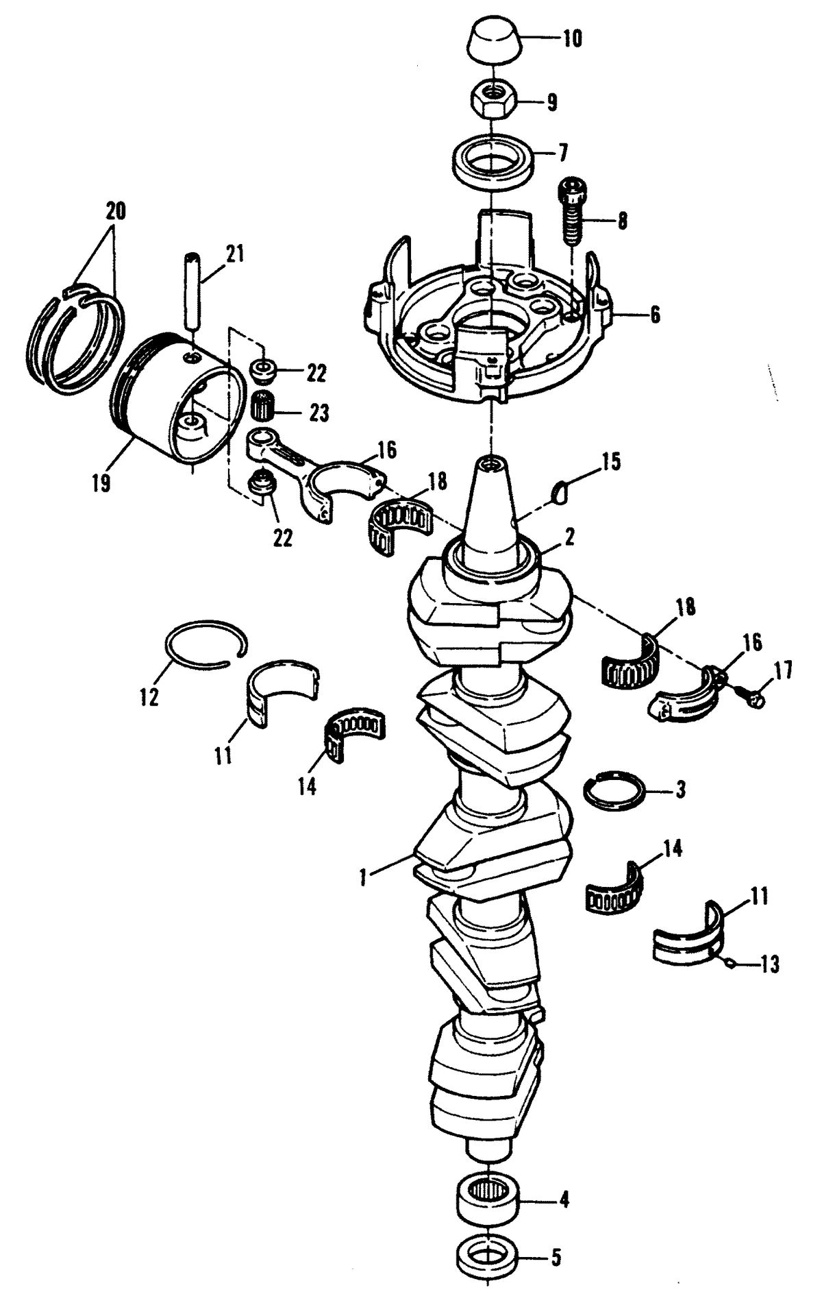 FORCE 150 H.P. CRANKSHAFT / PISTON