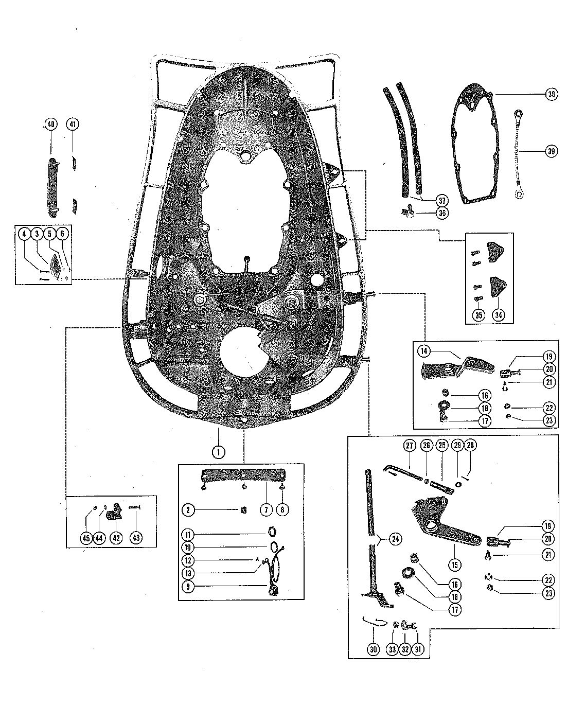MARK MARK 35A MERC 300/350 BOTTOM COWL ASSEMBLY