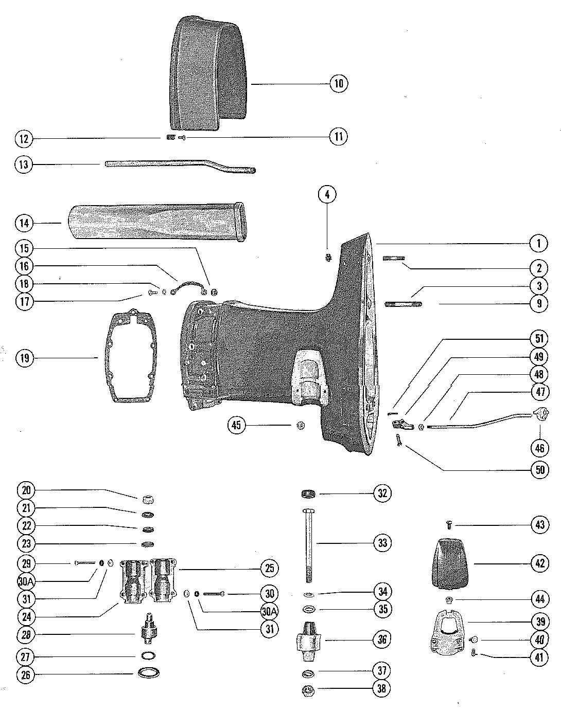 MERCURY MERC 40 DRIVE SHAFT HOUSING ASSEMBLY