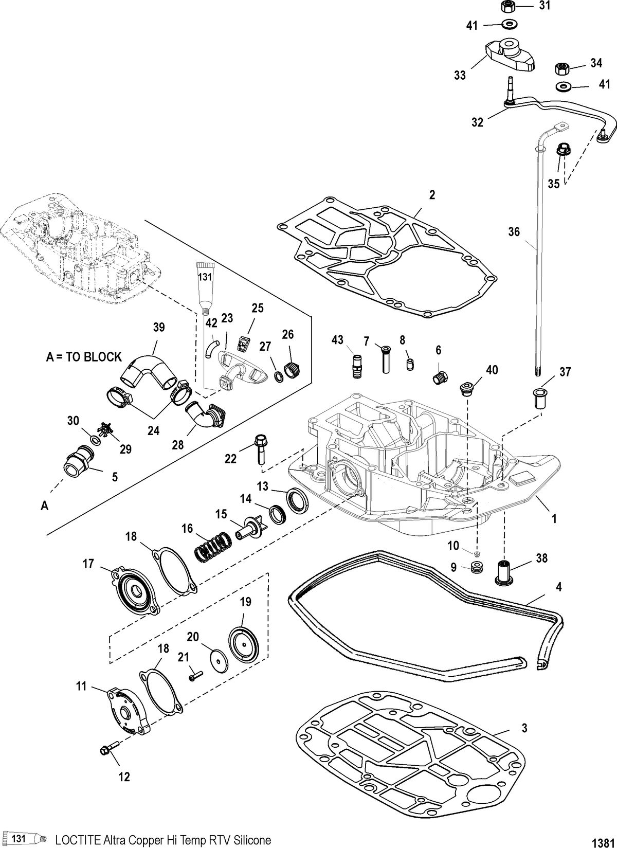 MERCURY/MARINER 200/225/250 (3.0L) SEAPRO/MARATHON EFI EXHAUST PLATE