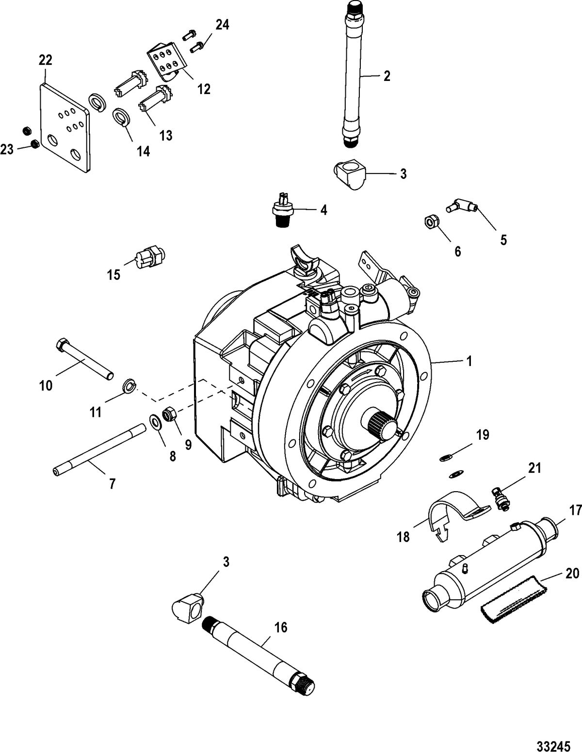 MERCRUISER 5.7L MPI SKI Transmission and Related Parts(ZF - 45C)