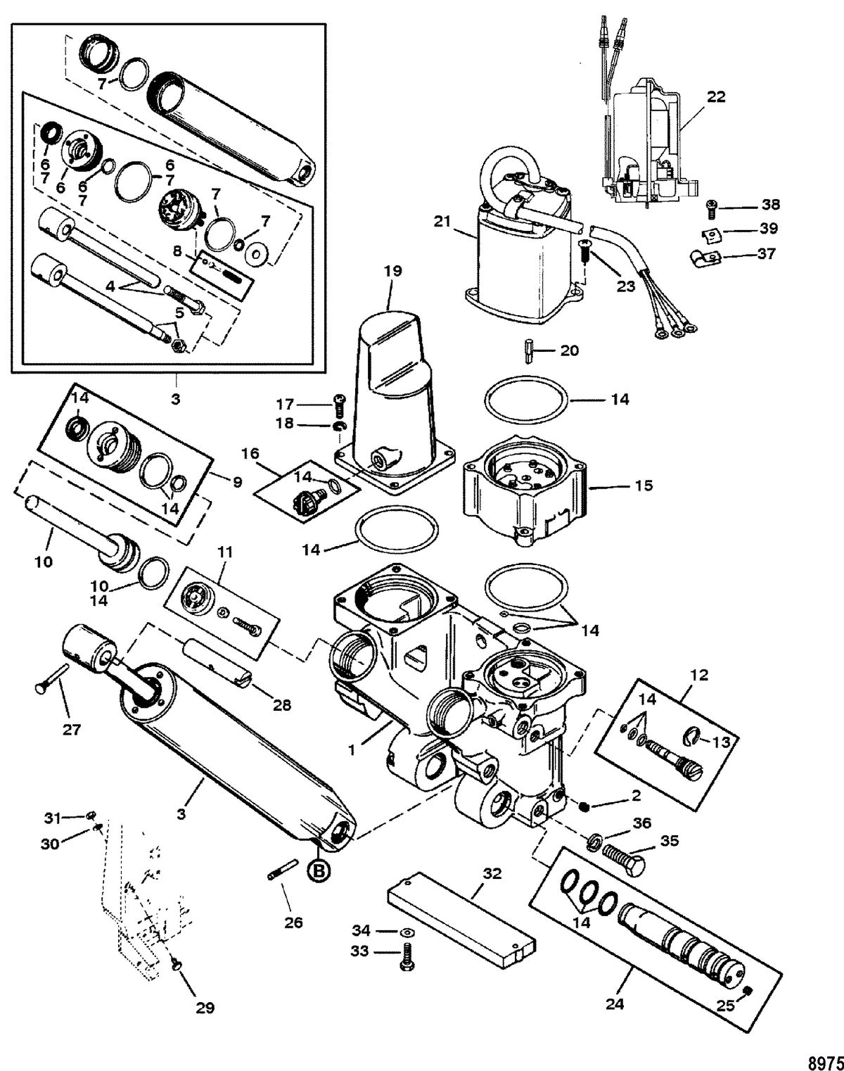 RACE OUTBOARD 150/200 PRO-MAX/SUPER MAGNUM (EFI) Power Trim Components