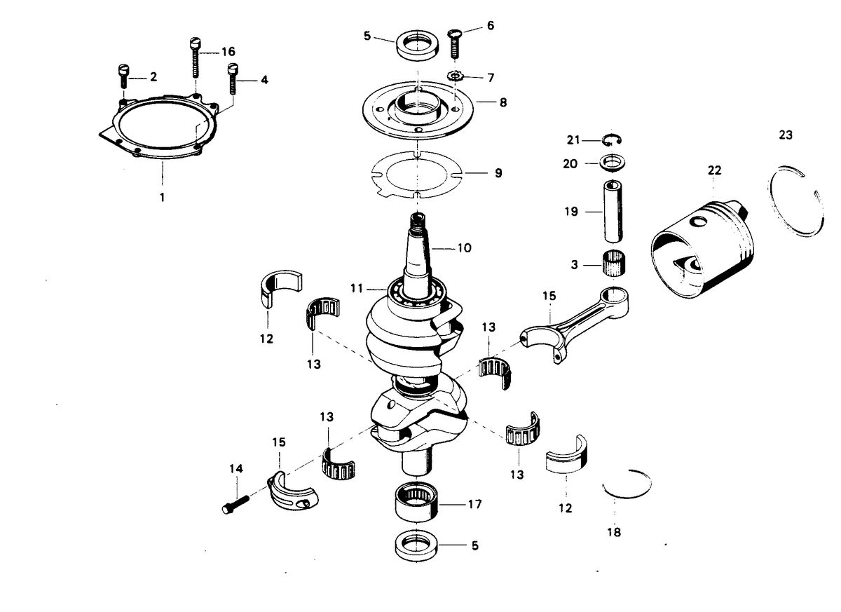 CHRYSLER 35 H.P. CRANKSHAFT AND PISTON GROUP