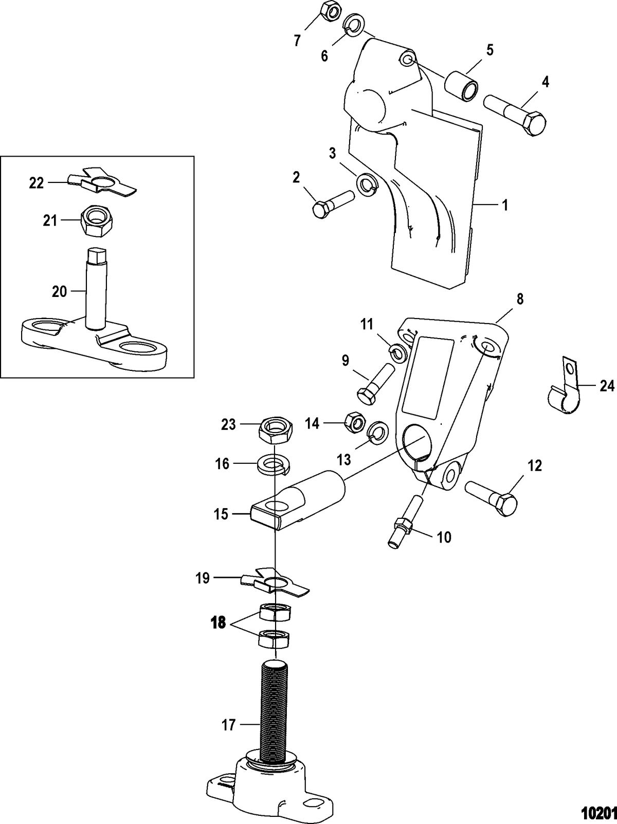 MERCRUISER 5.7/6.2L MPI INBOARD Transmission and Engine Mounting(BORG-WARNER 71C and 72C)