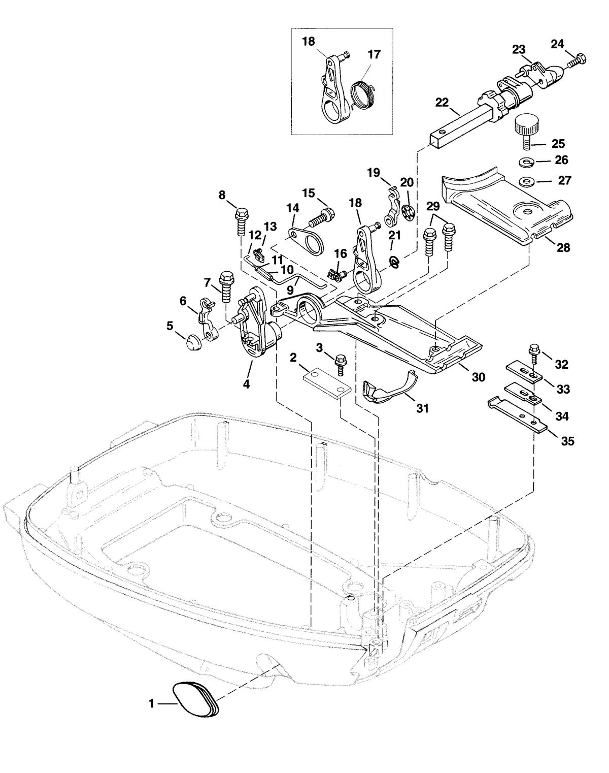 MERCURY 9.9 /8(BONDENSEE) 4 STROKE THROTTLE LINKAGE (ELECTRIC-REMOTE CONTROL)
