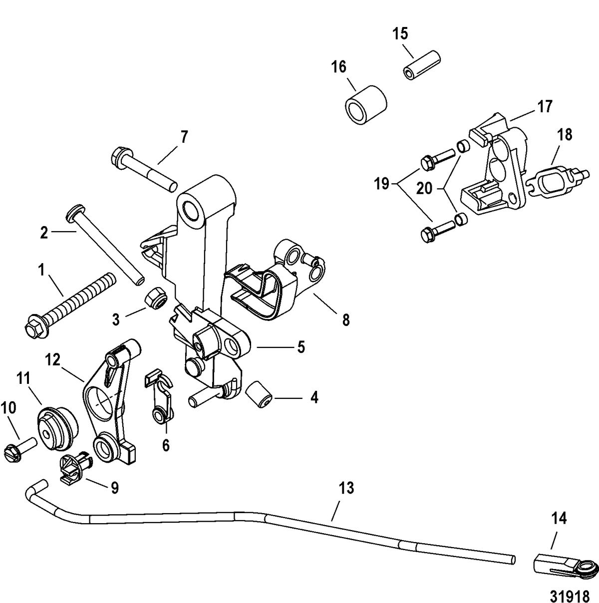 MERCURY/MARINER 40/50/60/JET 40 EFI - 4 CYLINDER 4-STROKE Throttle Linkage, Jet