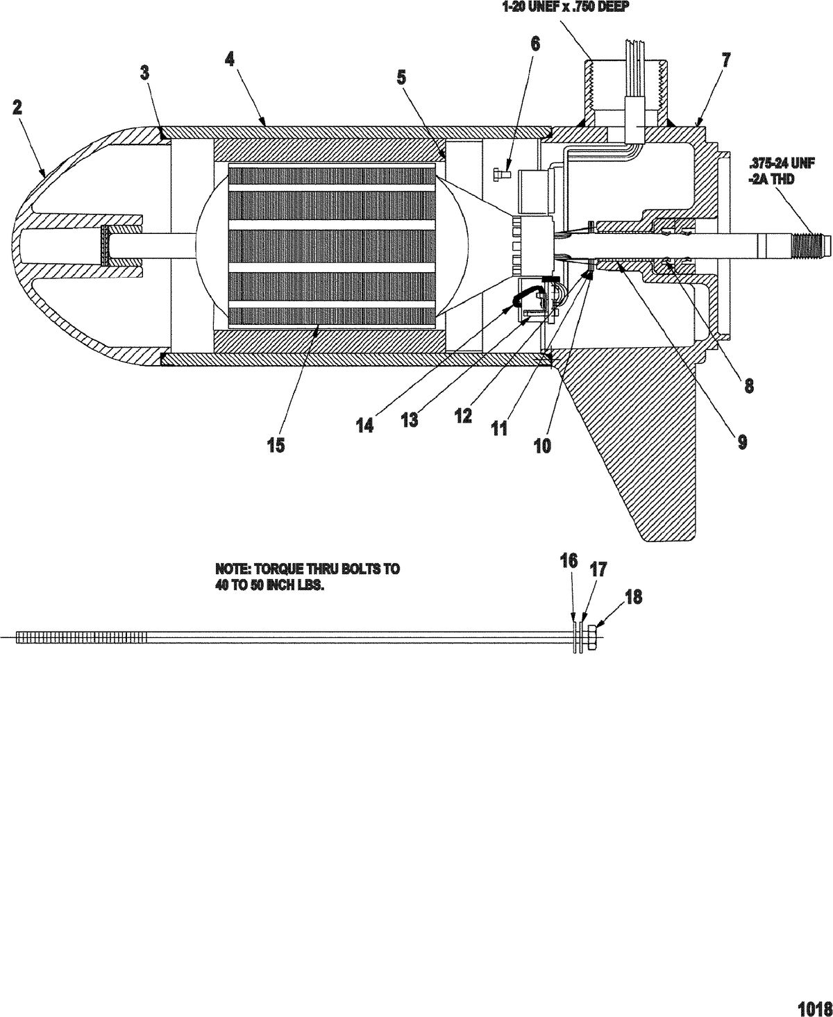 TROLLING MOTOR MOTORGUIDE GREAT WHITE SERIES Lower Unit Assembly(36# - 5/2 Speed) (MPF397032)