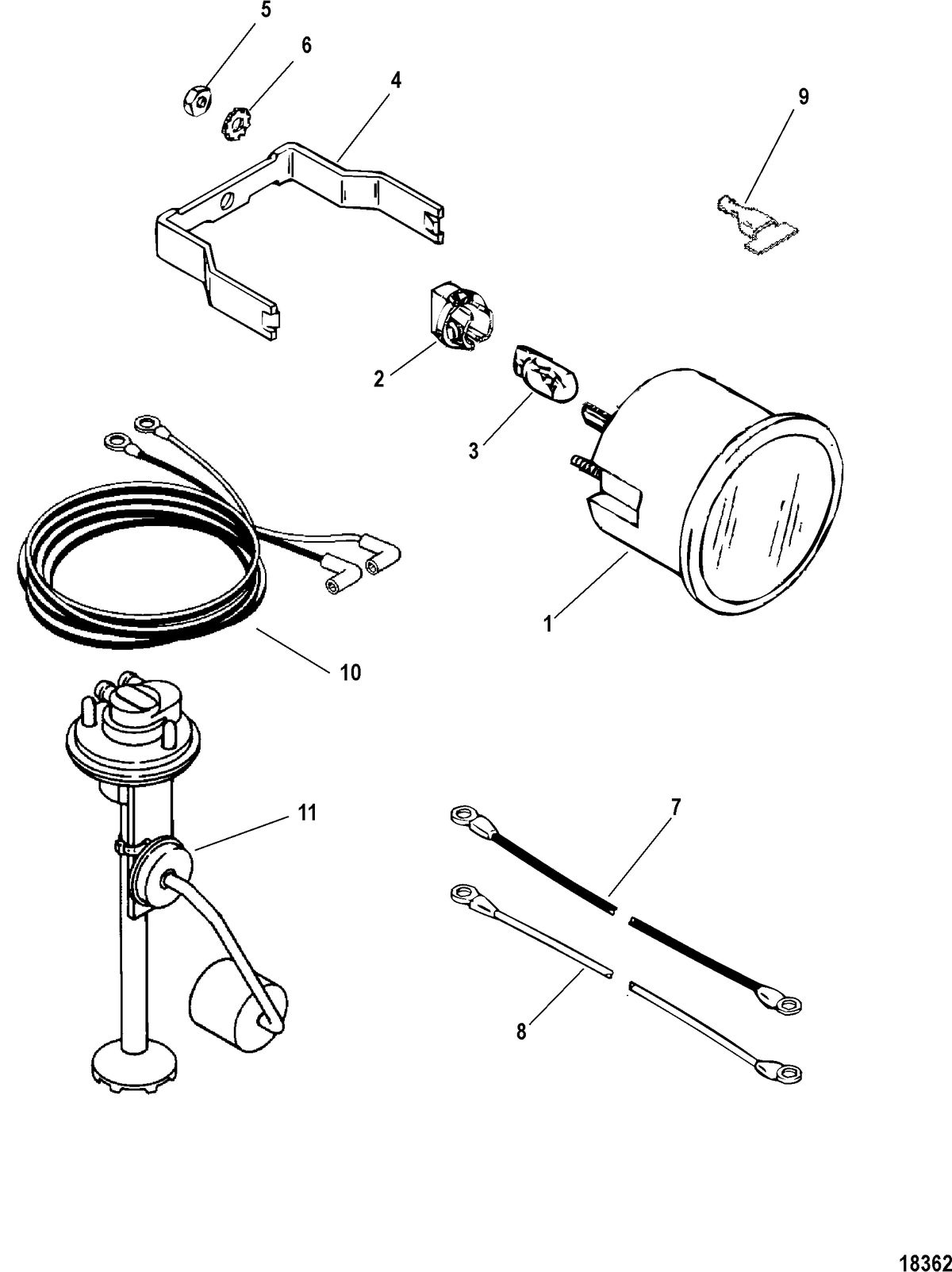 ACCESSORIES INSTRUMENTATION-GAUGES AND COMPONENTS Gauge and Mounting Hardware, Oil Level (895290 Series)