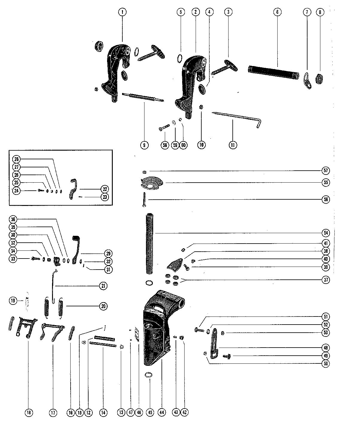 MERCURY 39/40 HP CLAMP & SWIVEL BRACKET ASSEMBLY