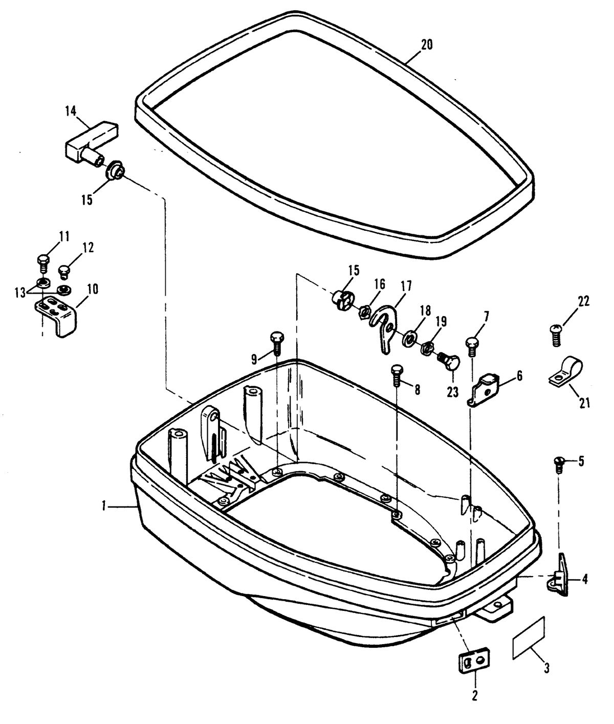 FORCE 150 H.P. BOTTOM COWL COMPONENTS