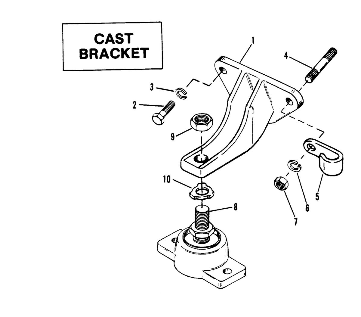 MERCRUISER 454 MAGNUM ALPHA ONE ENGINE ENGINE MOUNTING (CAST BRACKET)