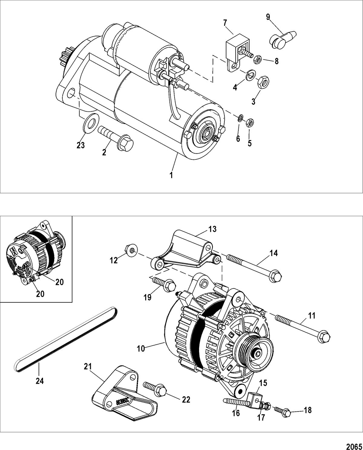 MERCRUISER 8.1L INBOARD Starter and Alternator