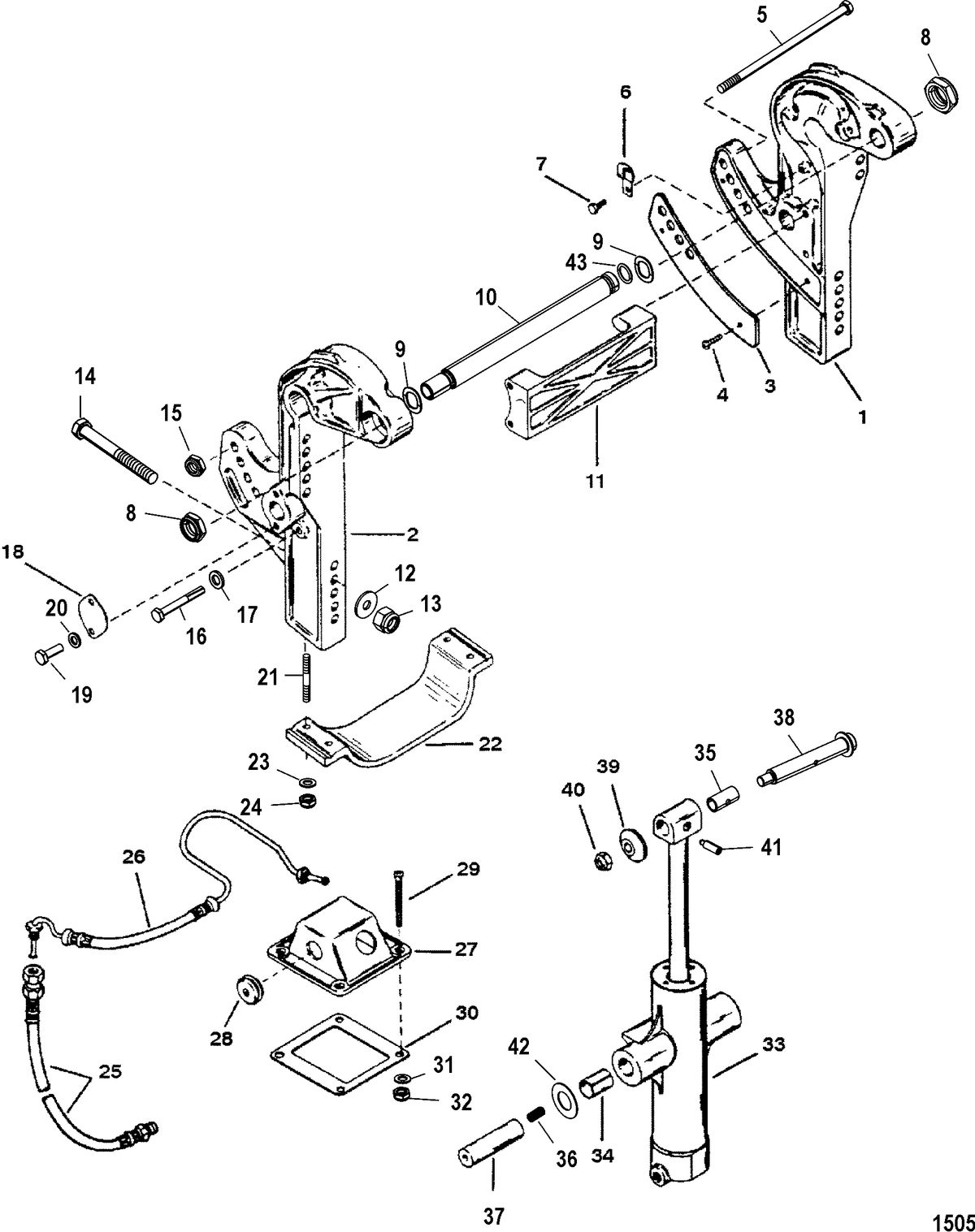RACE OUTBOARD 2.5L/2.5L OFFSHORE EFI Transom Brackets