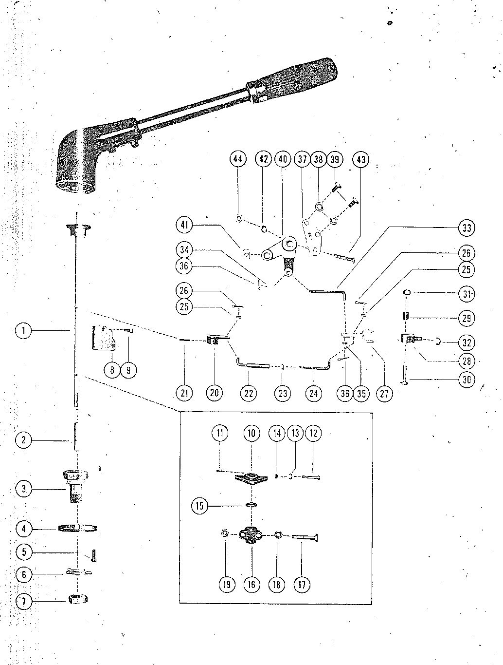 MARK MARK 30 THROTTLE AND SHIFT MECHANISM(MK30, MK30E)