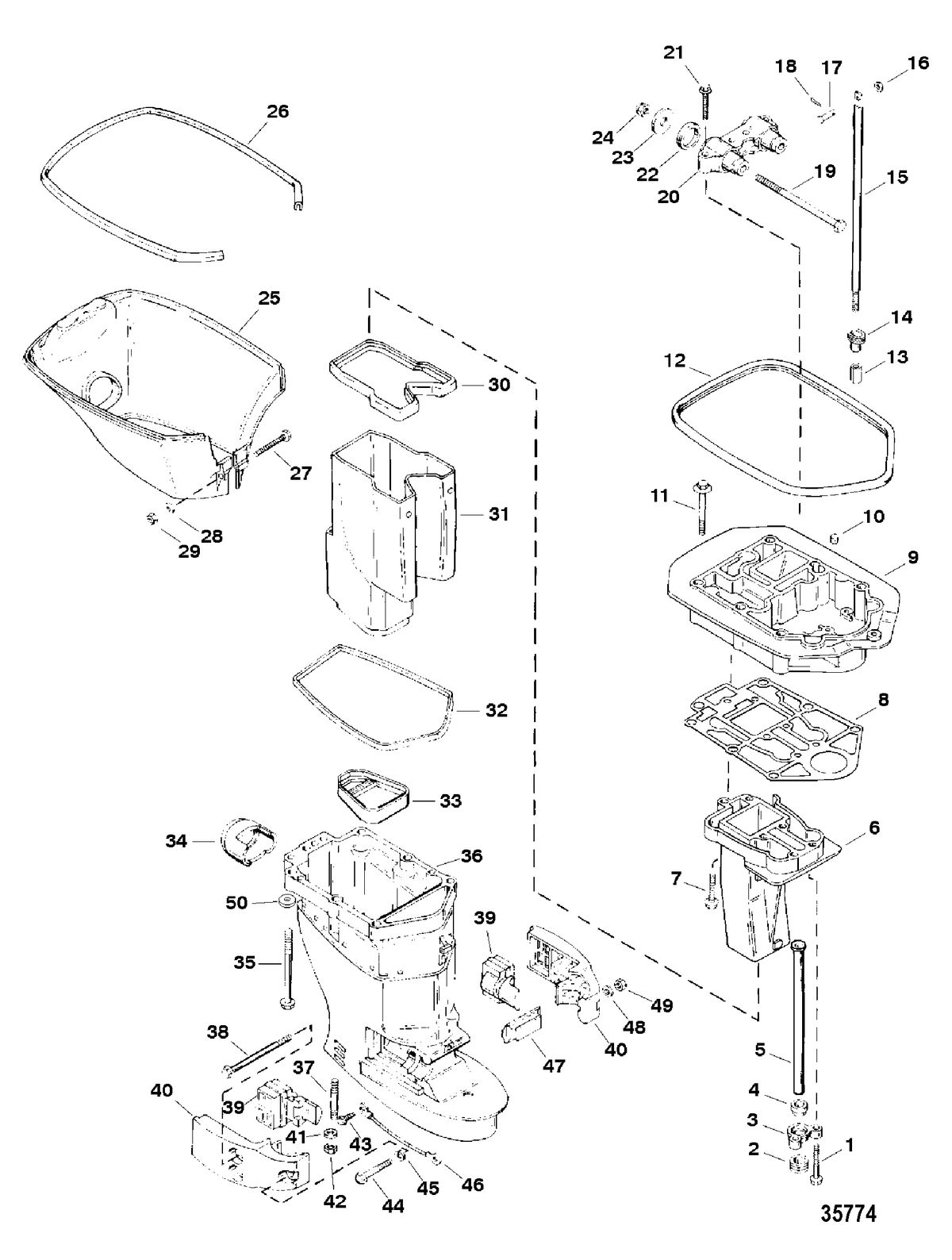 FORCE FORCE 40/50 H.P. (1998-1999) Driveshaft Housing
