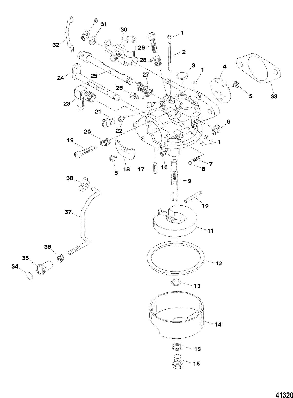 MERCURY/MARINER 25 H.P. (3 CYL.)(INTERNATIONAL) CARBURETOR