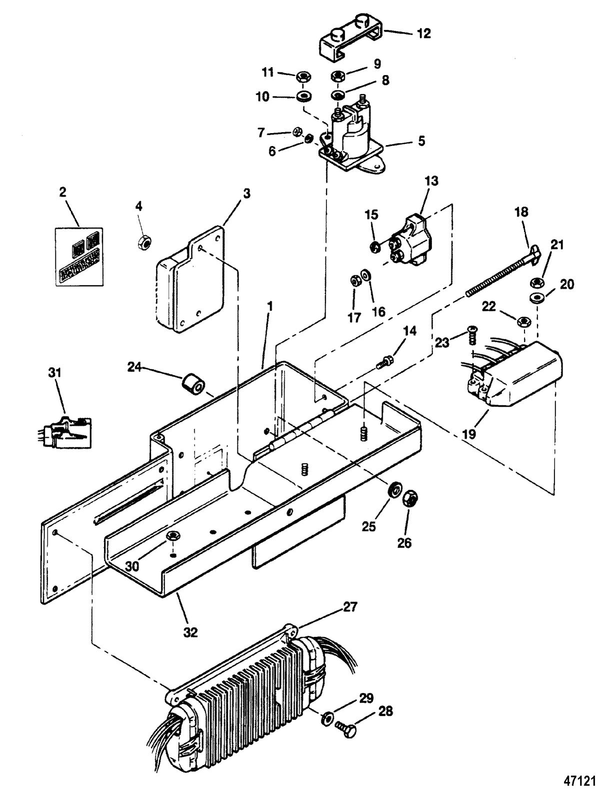 MERCRUISER 7.4 LX (EFI-MP) BRAVO ELECTRICAL BOX AND COMPONENTS