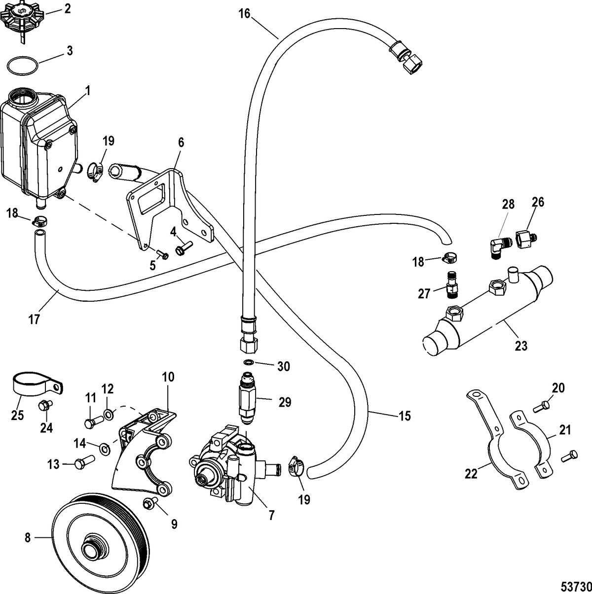 RACE STERNDRIVE 540 HP Steering Components