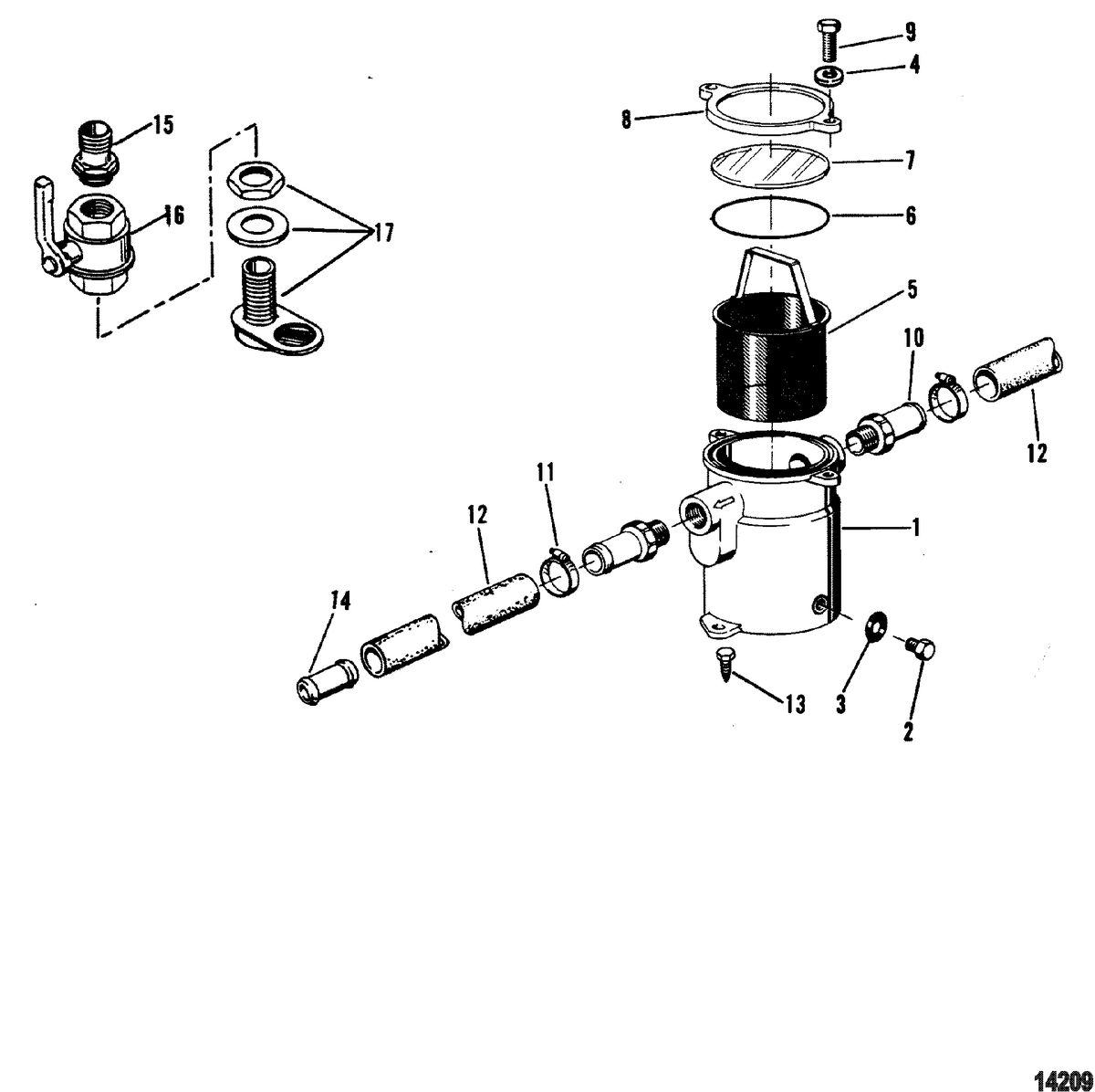 MERCRUISER CUMMINS/MERCRUISER DIESEL 3.0L/150 3.6L/180 Seawater Filter