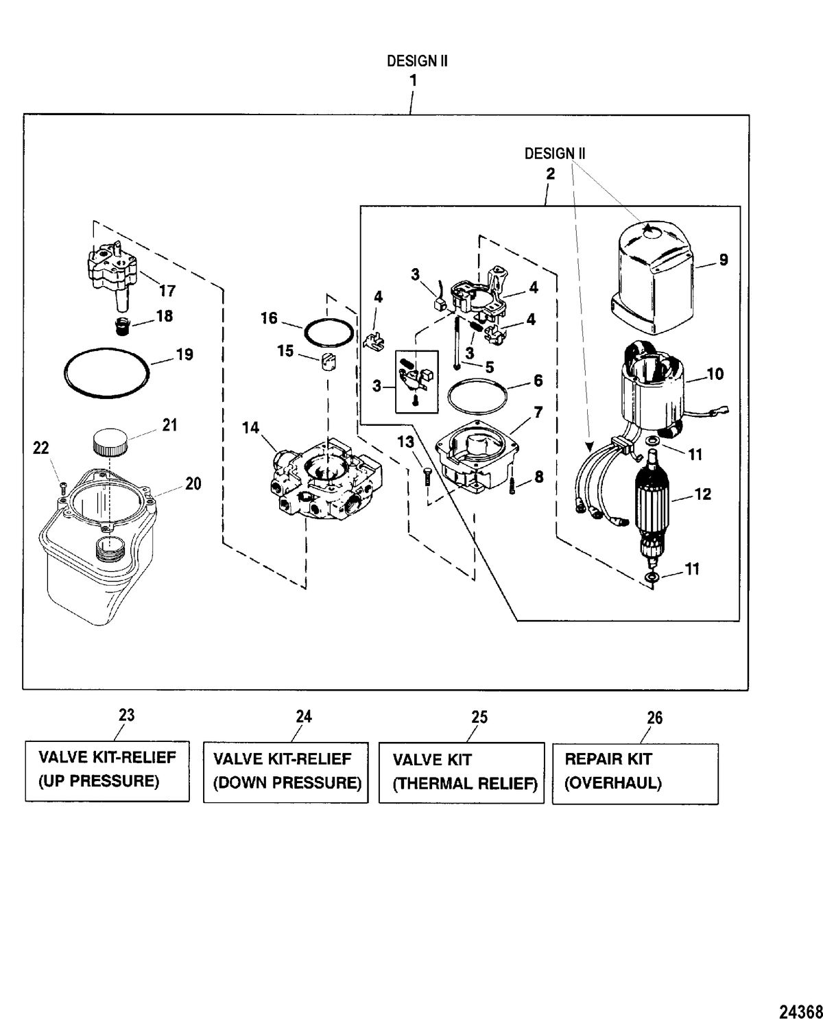 RACE STERNDRIVE 500 BULLDOG Pump/Motor Assembly(Design II - 14336A25)