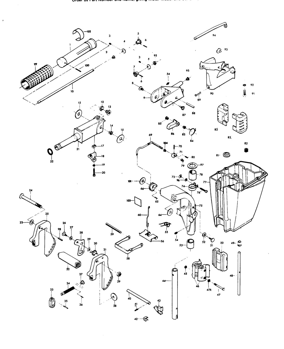 CHRYSLER 9.9 H.P. MOTOR LEG