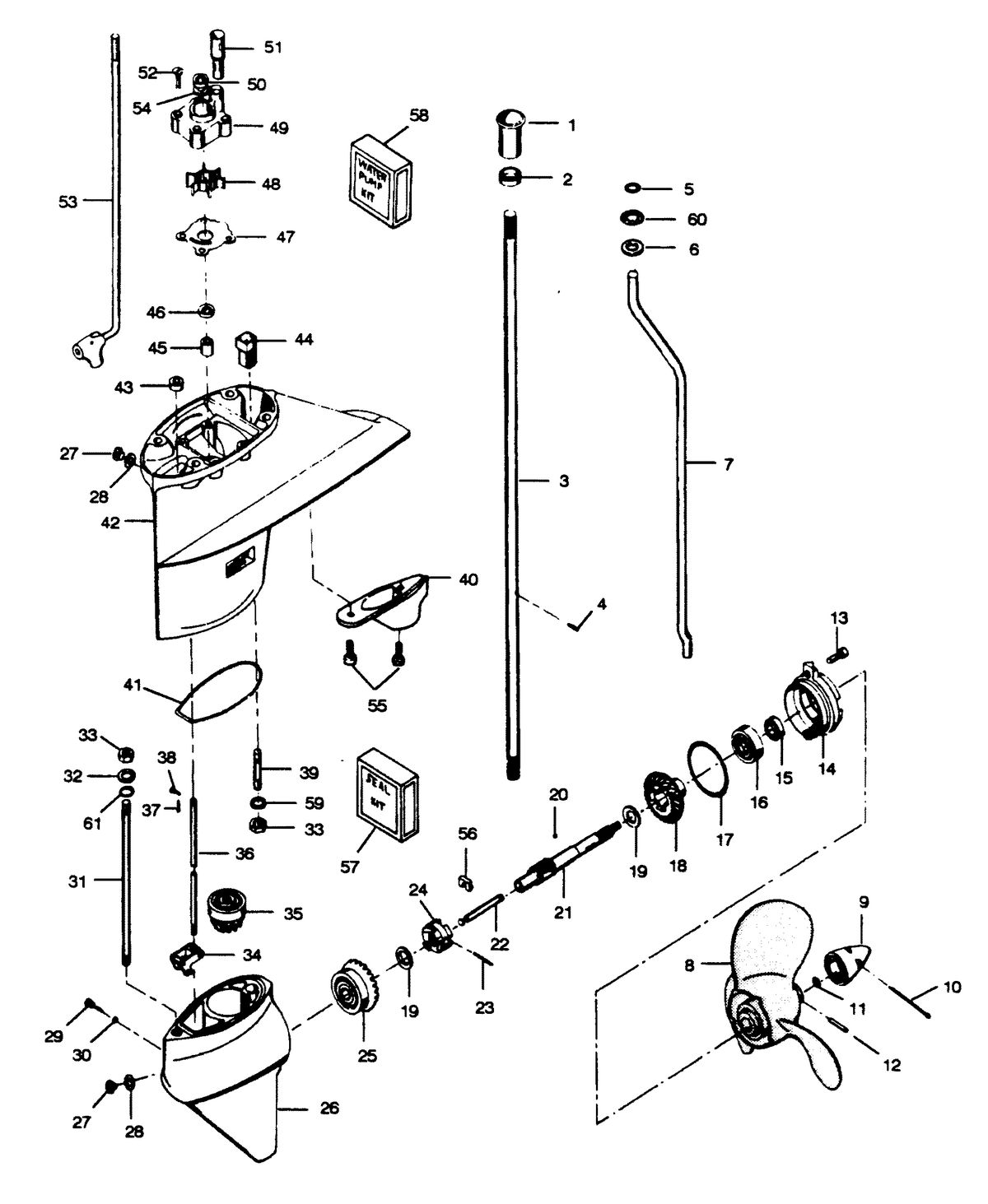 FORCE FORCE 1988 50 H.P. "C" MODELS GEAR HOUSING