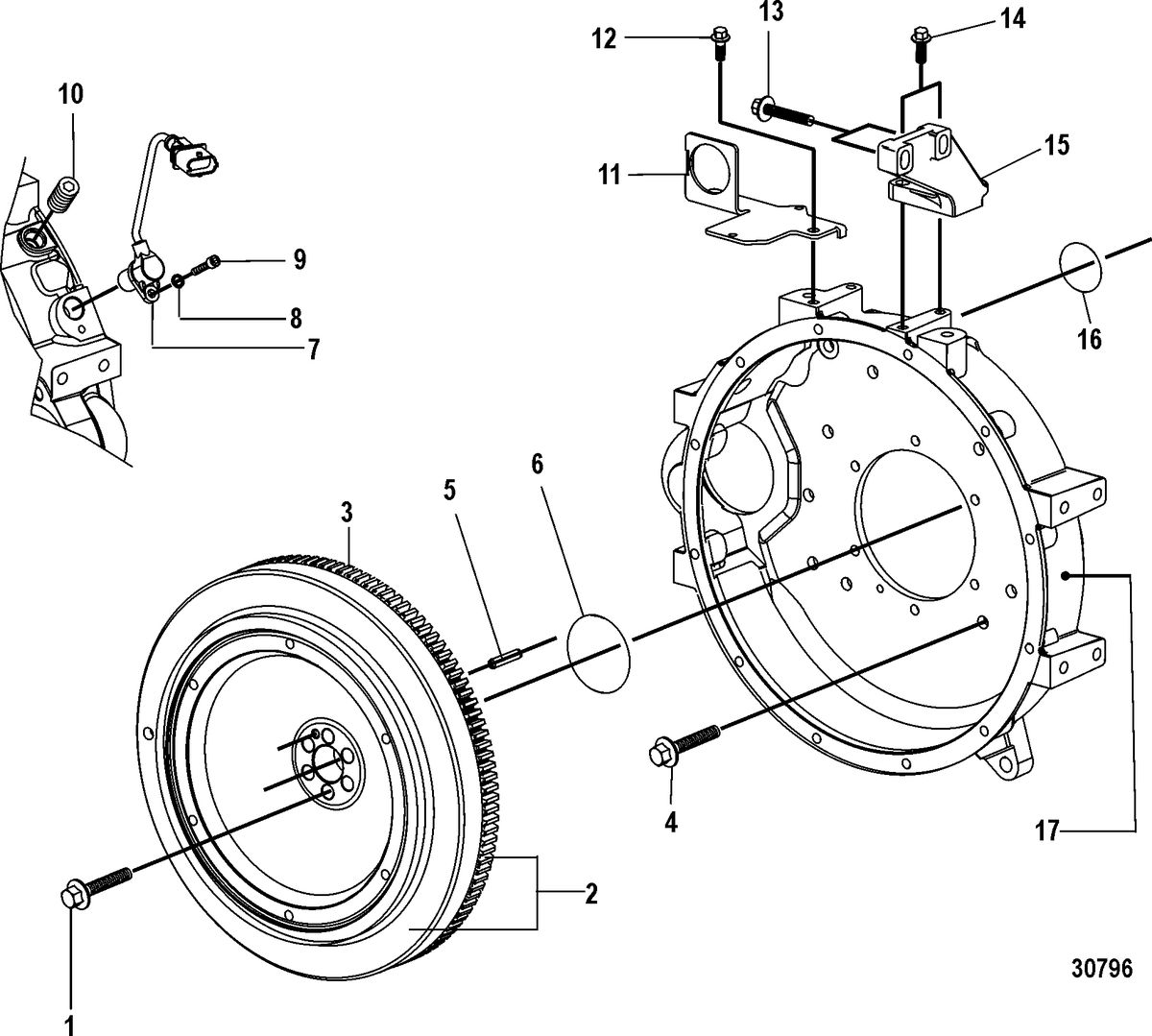 MERCRUISER CUMMINS/MERCRUISER DIESEL 2.8L-200/170 Flywheel Housing