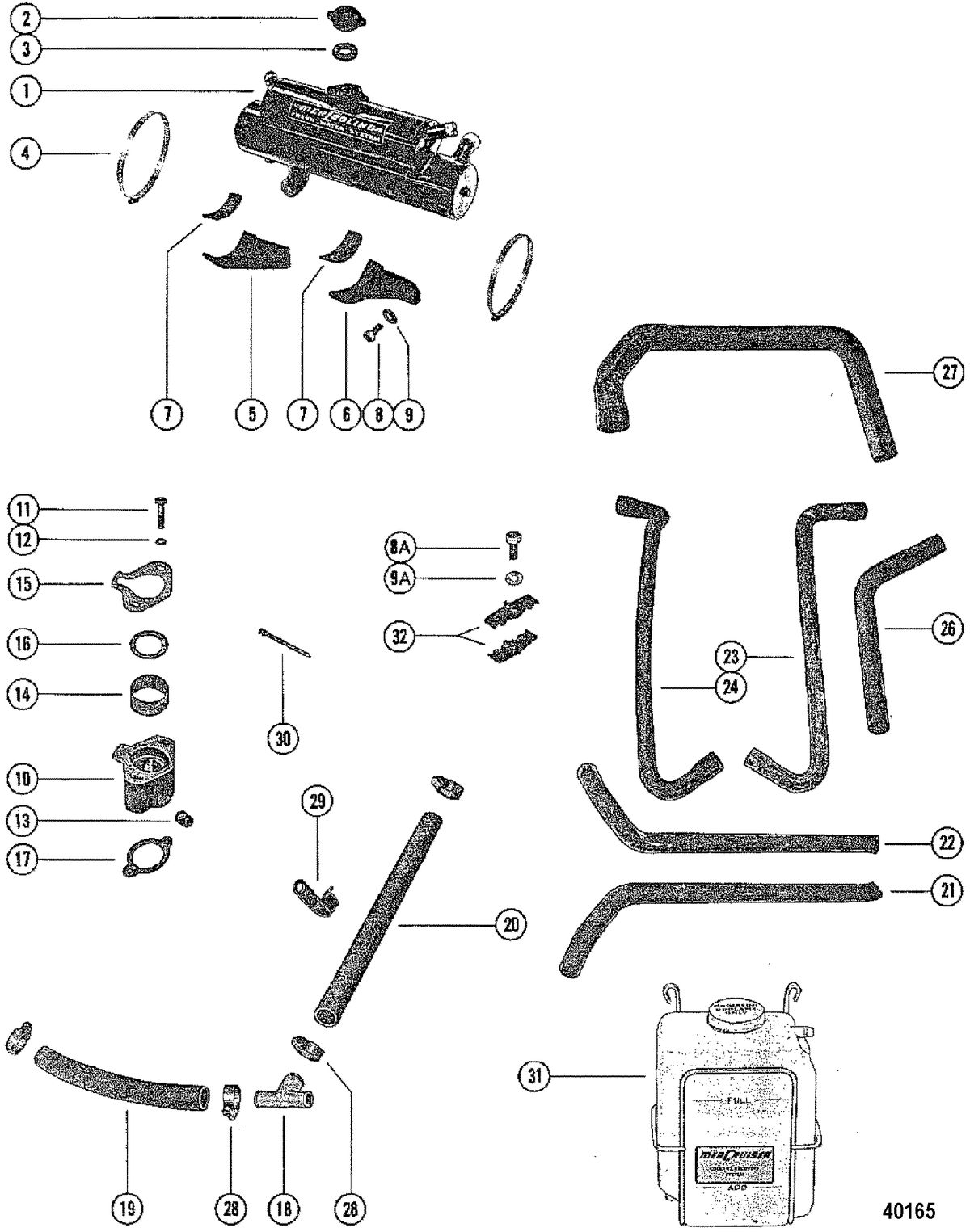 MERCRUISER 260 ENGINE (G.M.) FRESH WATER COOLING KIT