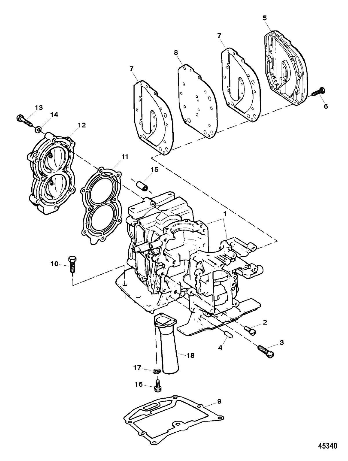 FORCE 9.9/15 HP FORCE Cylinder Block Assembly