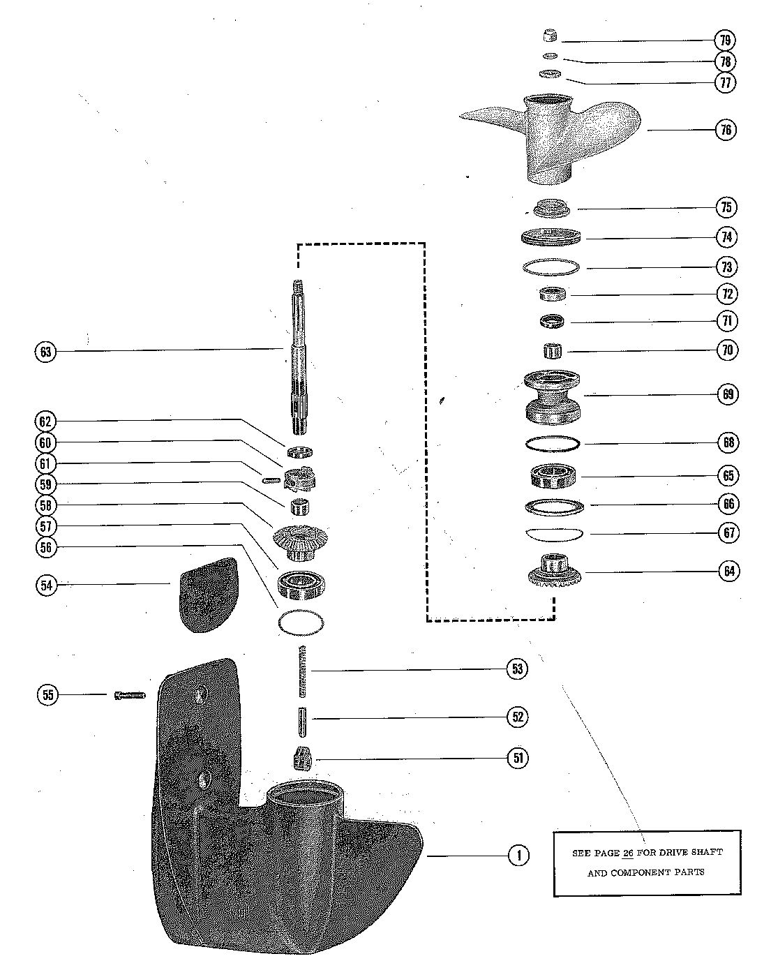 MERCURY MERC 200 GEAR HOUSING ASSEMBLY, COMPLETE (PAGE 2)