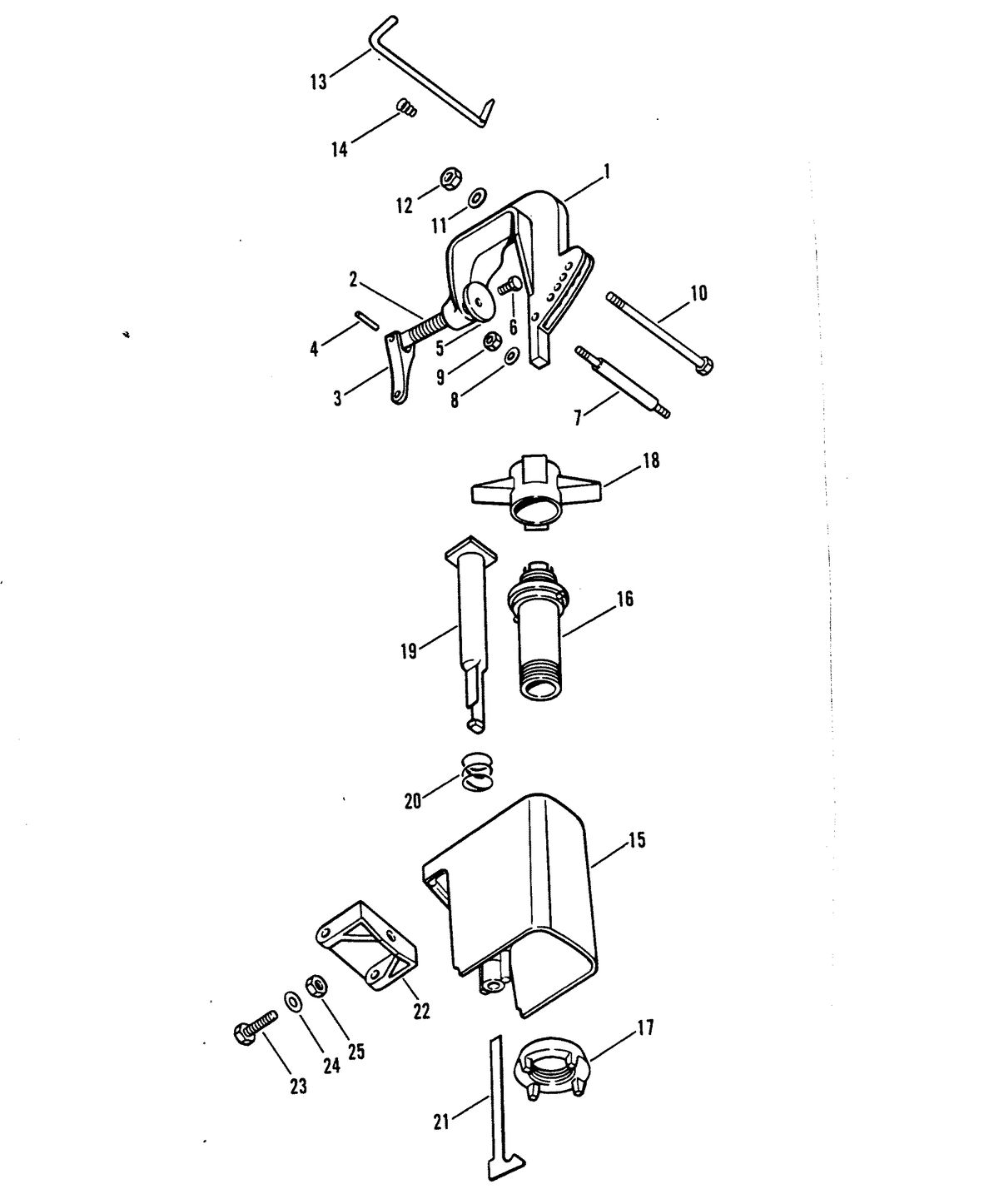 TROLLING MOTOR T28 ELECTRIC OUTBOARD SWIVEL AND CLAMP BRACKETS