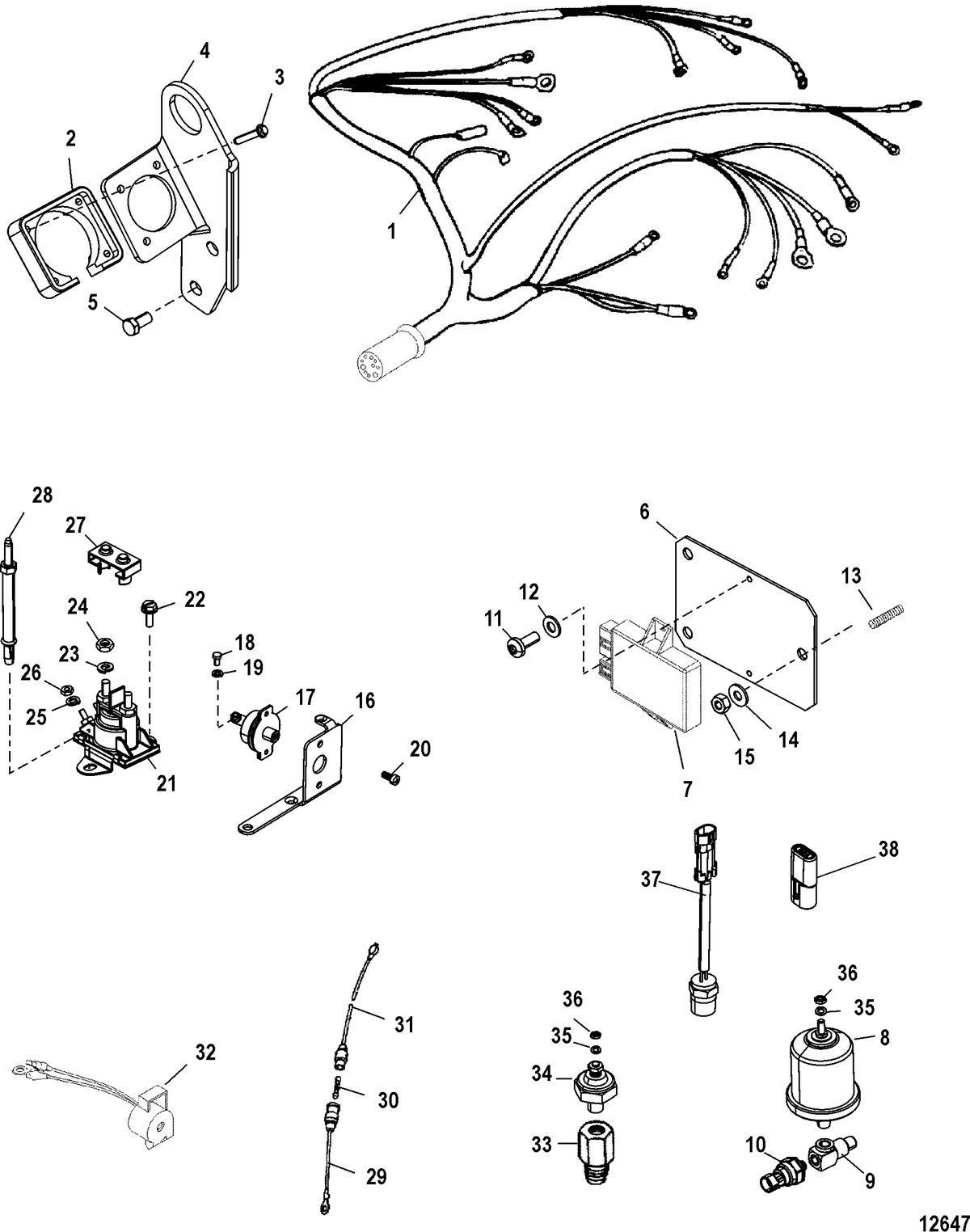 MERCRUISER 4.3L CARB ALPHA/BRAVO Electrical Components