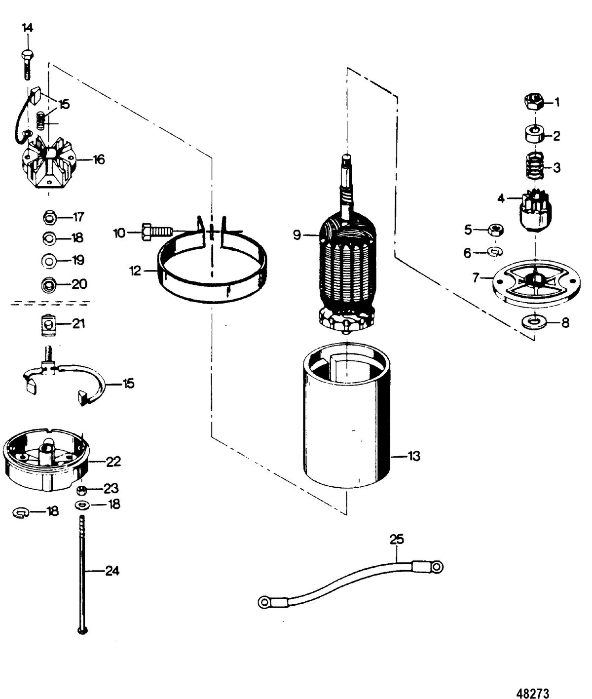 FORCE 35 HP B-MODELS (1989) FORCE Electric Starter