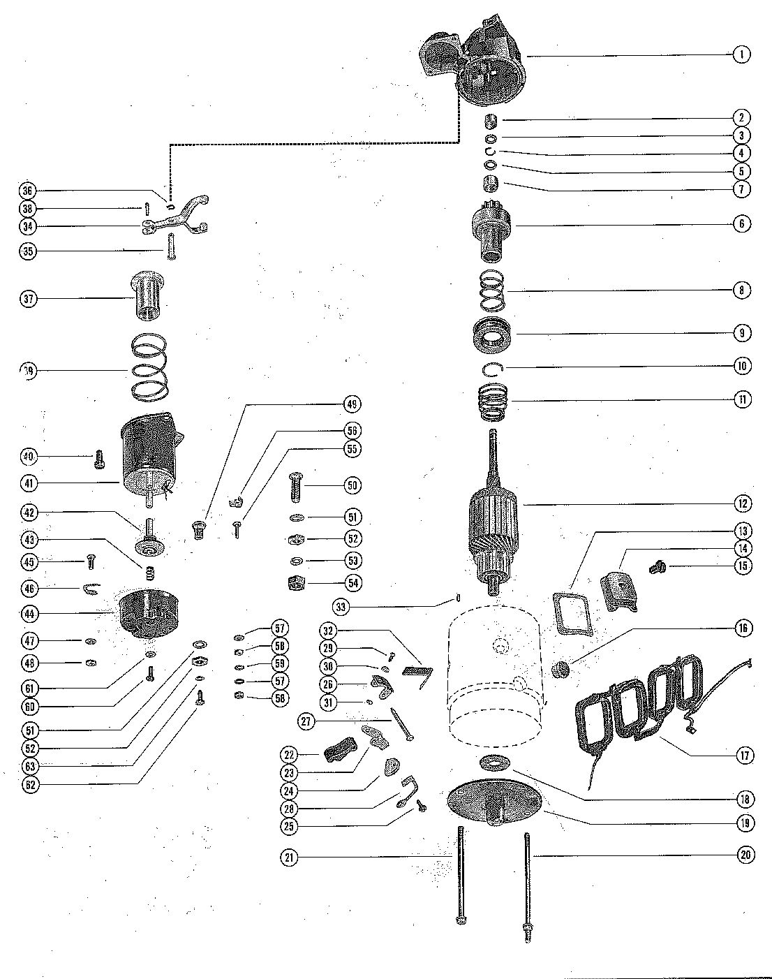 MERCRUISER 150 ENGINE STARTER MOTOR ASSEMBLY