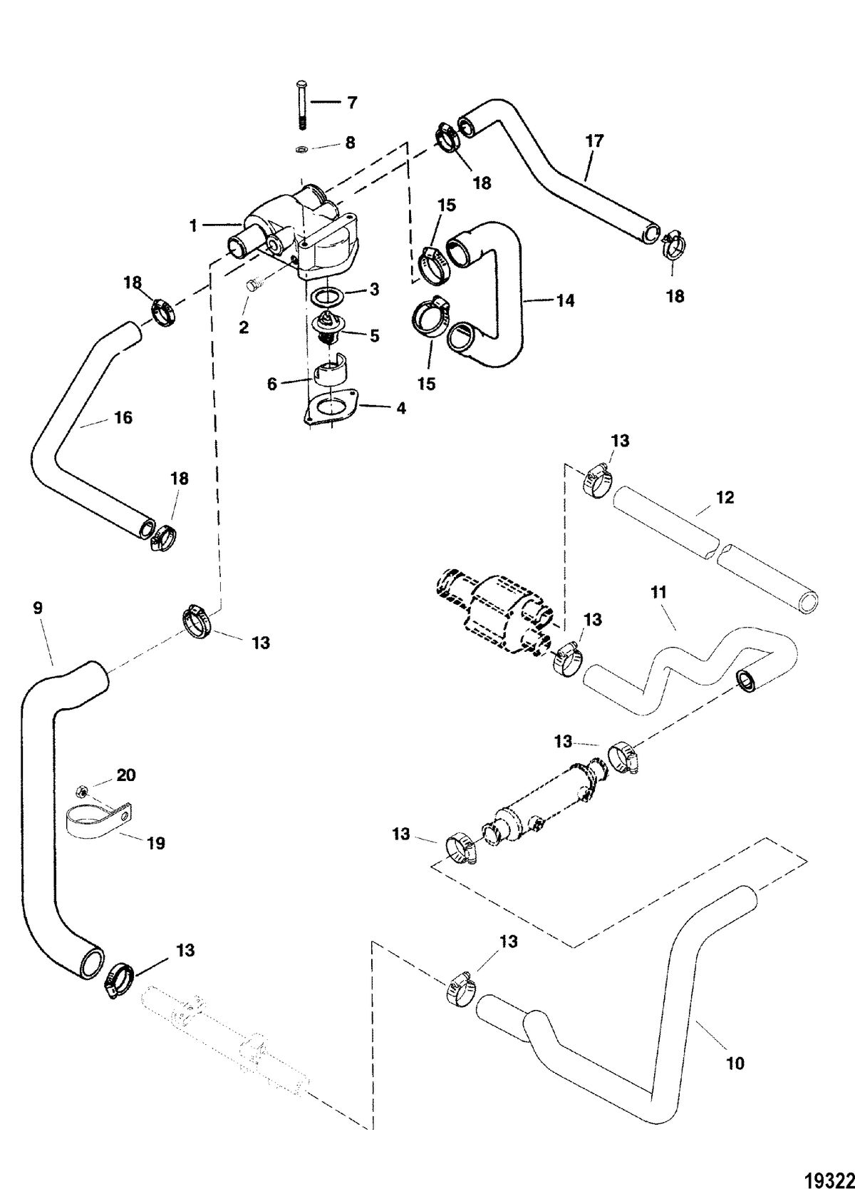 MERCRUISER 350 MAG MPI (GEN+)MIE Standard Cooling System