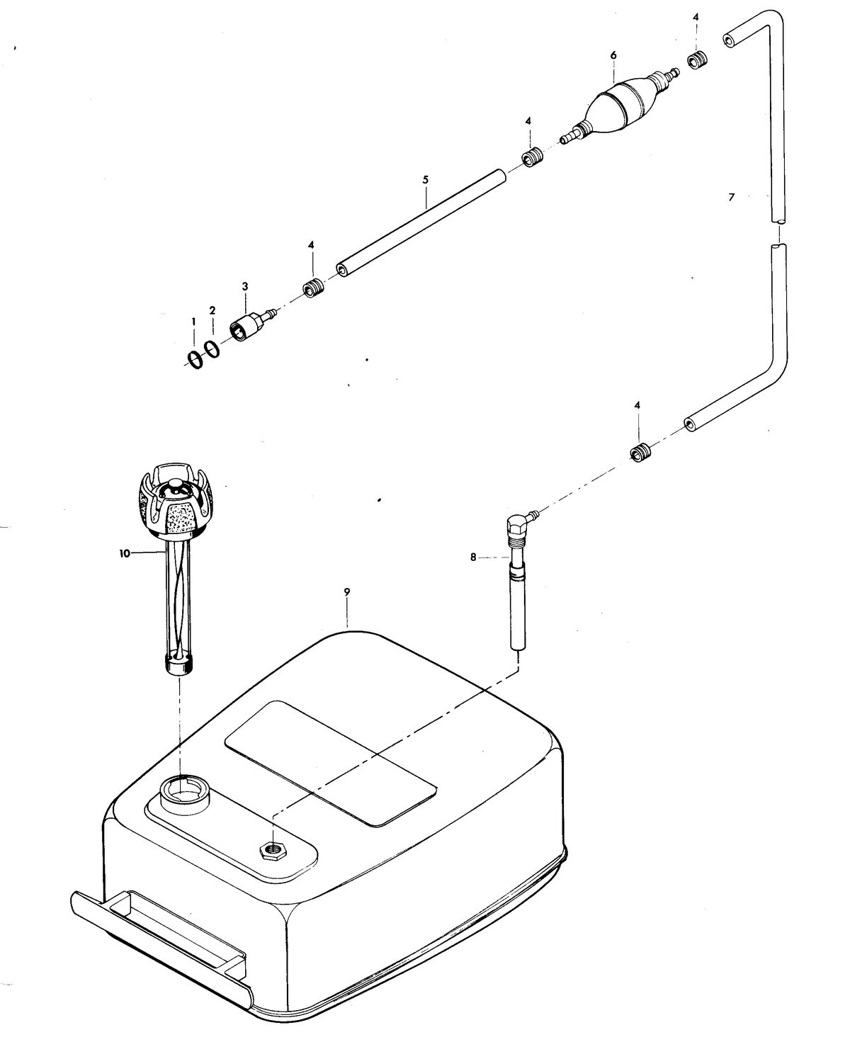 CHRYSLER 9.9 HP FUEL TANK AND LINE