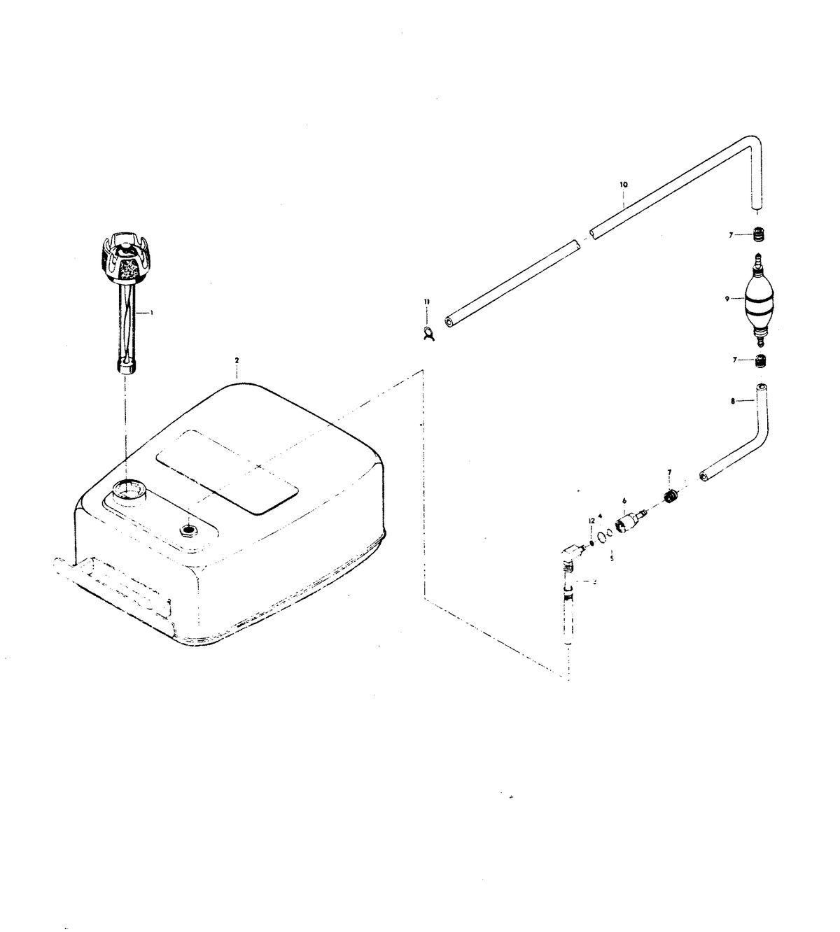 CHRYSLER 85 H.P. FUEL TANK AND LINE