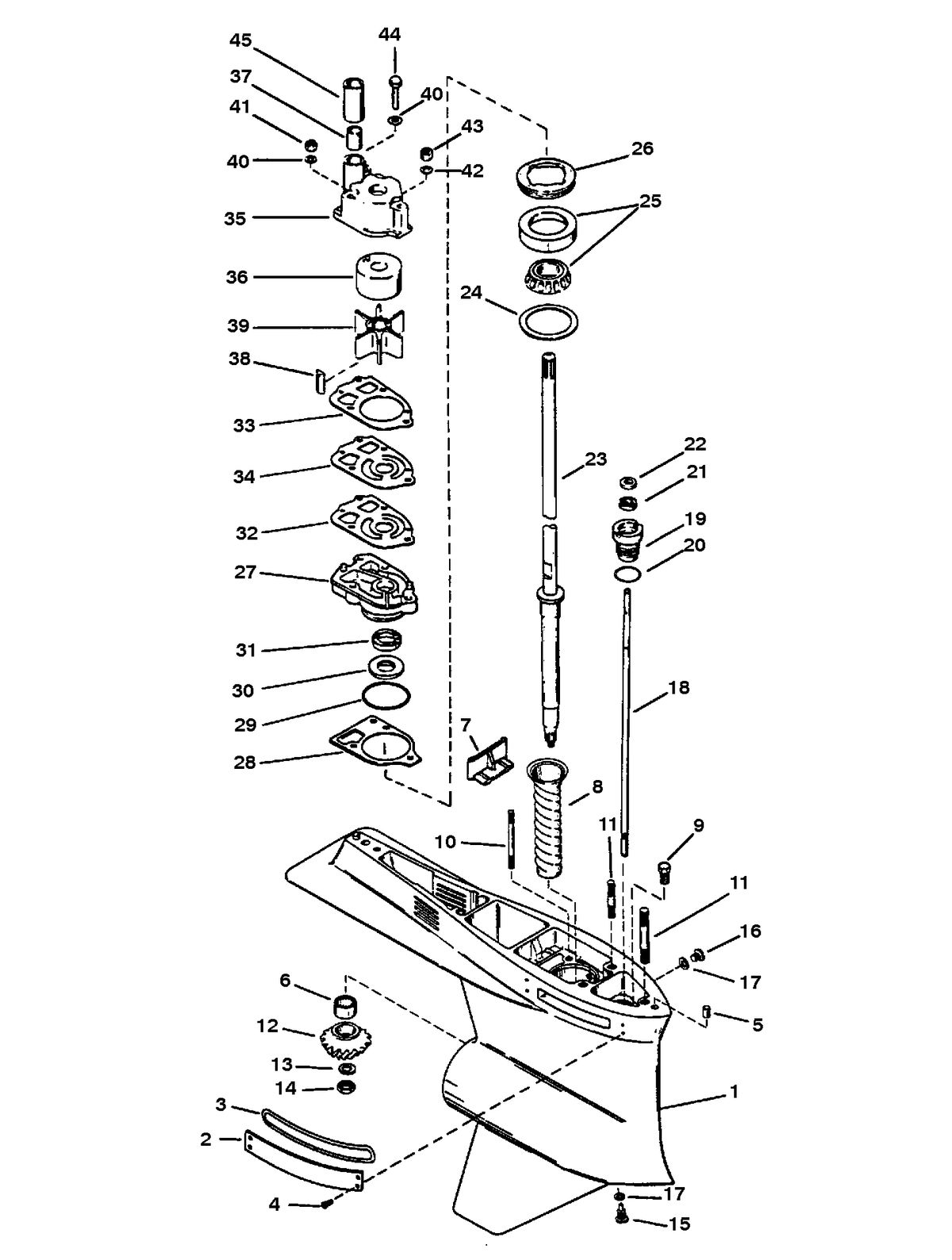 RACE OUTBOARD 2.5L (EFI) 2.5L (EFI-OFFSHORE) GEAR HOUSING (DRIVESHAFT)(STANDARD ROTATION)