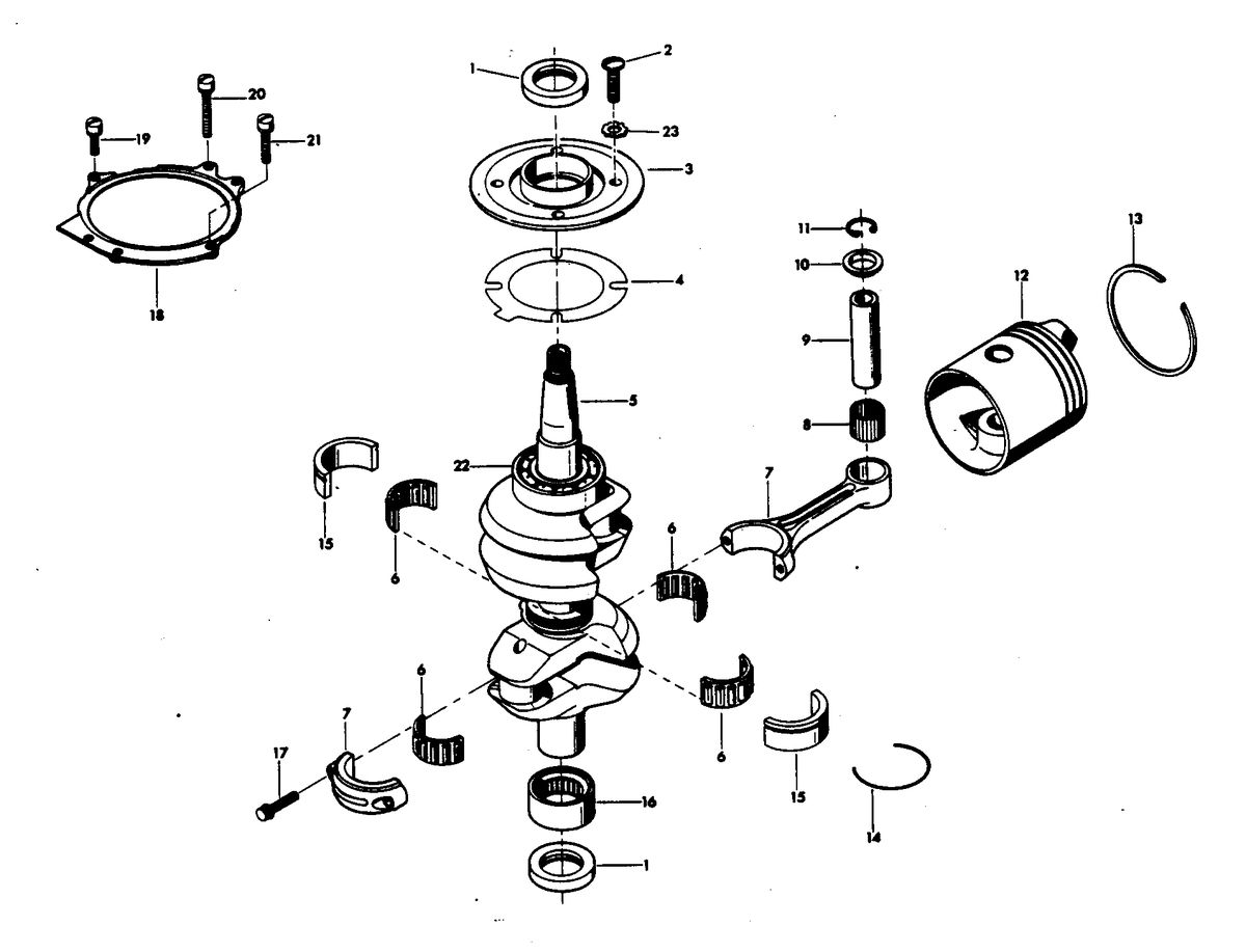 CHRYSLER 35 H.P. CRANKSHAFT AND PISTON GROUP