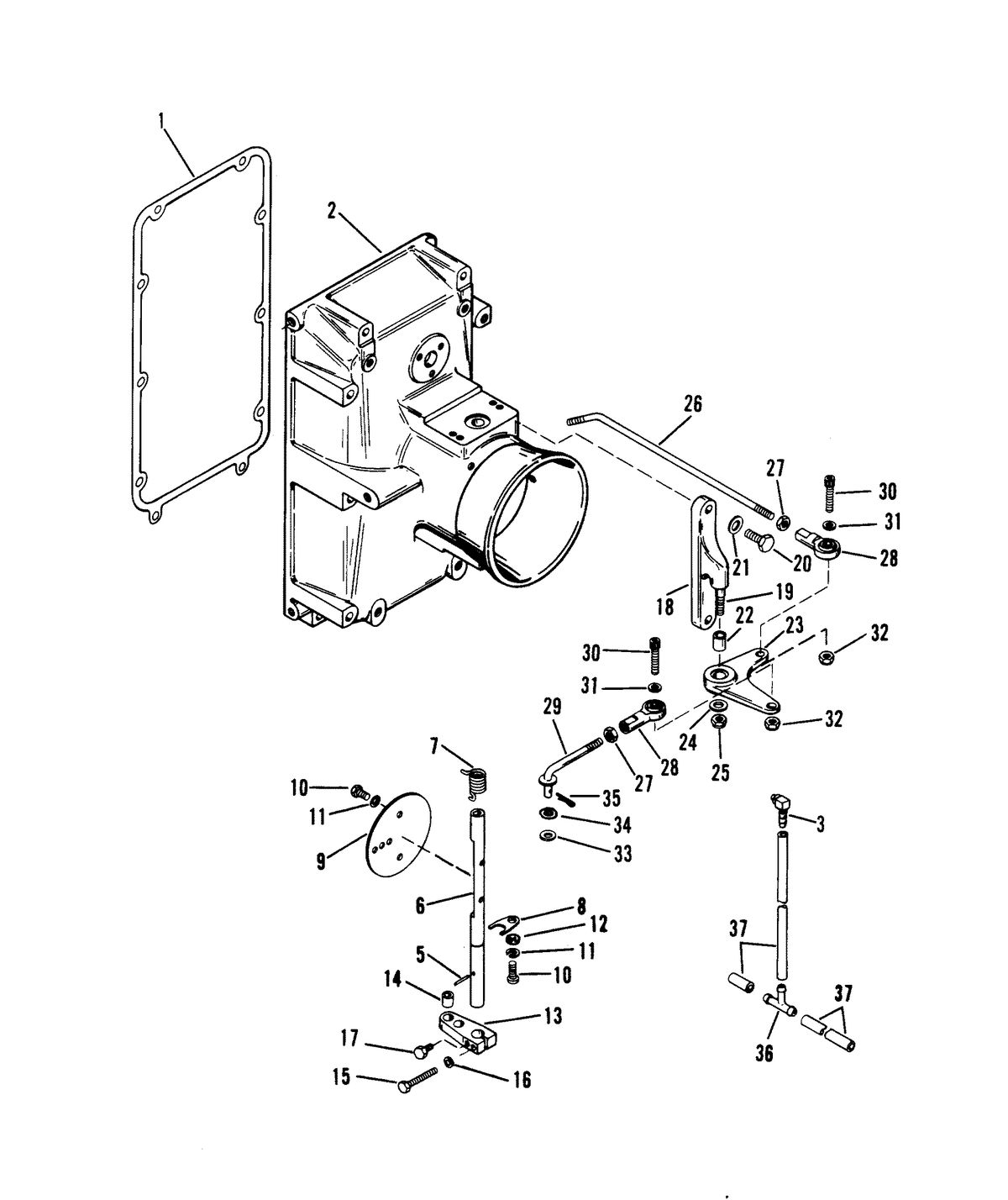 RACE OUTBOARD 2.4L EFI BASS/OFFSHORE AIR INLET/THROTTLE LINKAGE