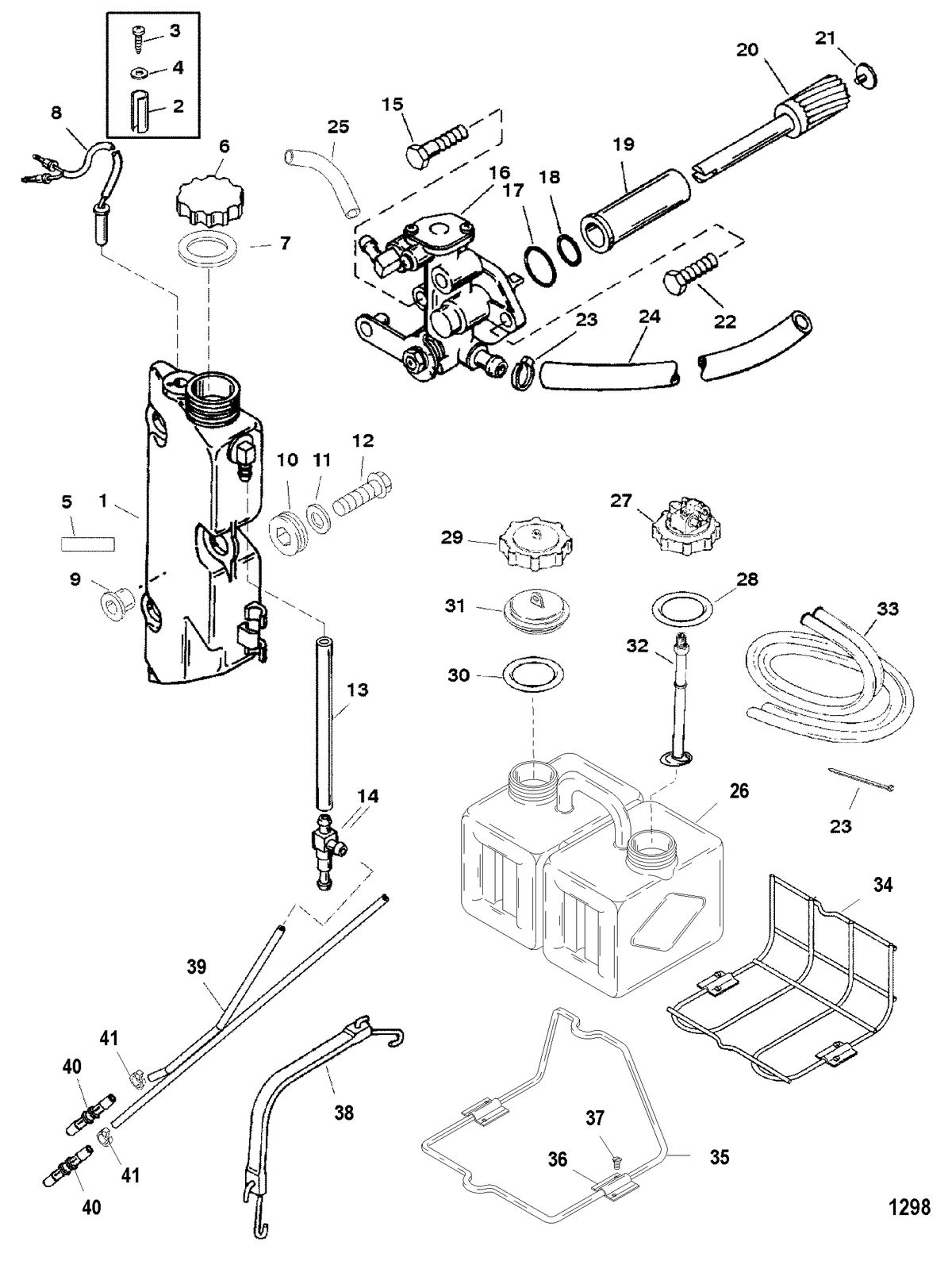 MERCURY 250XB (3.0L EFI) OIL INJECTION COMPONENTS