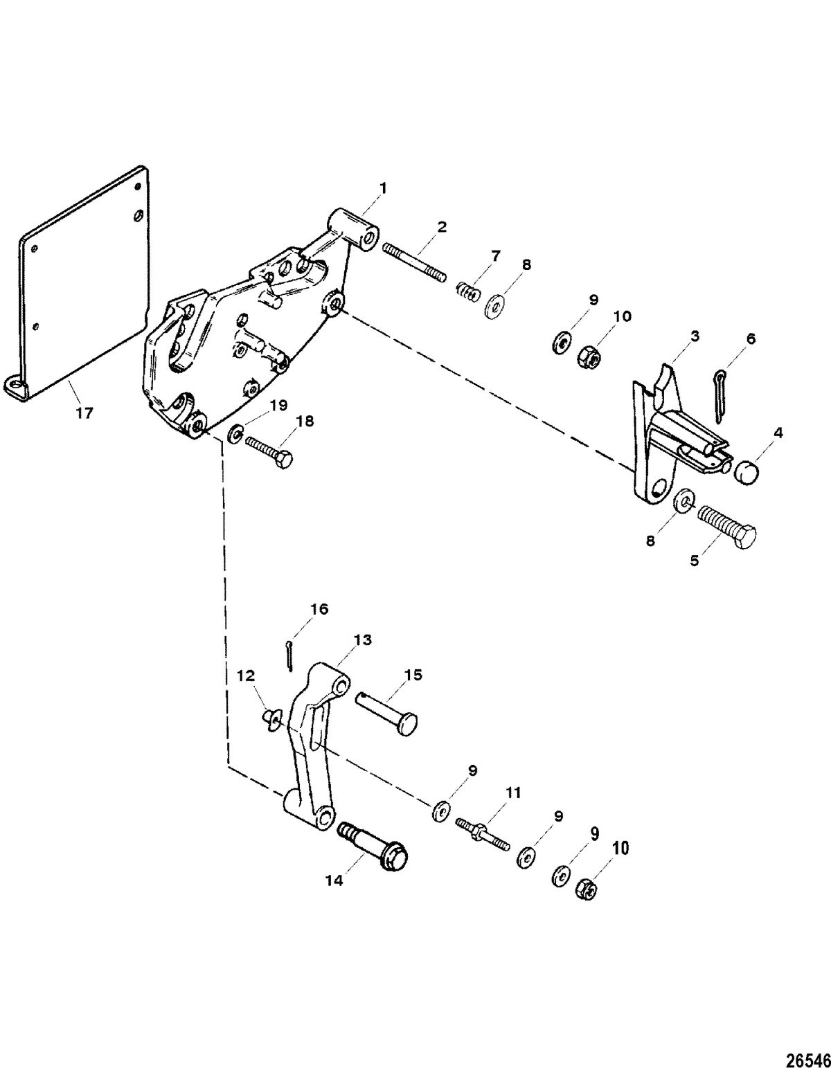 RACE STERNDRIVE 500 CARB (502CID) 8.2L ENGINE (GEN +) SHIFT BRACKET