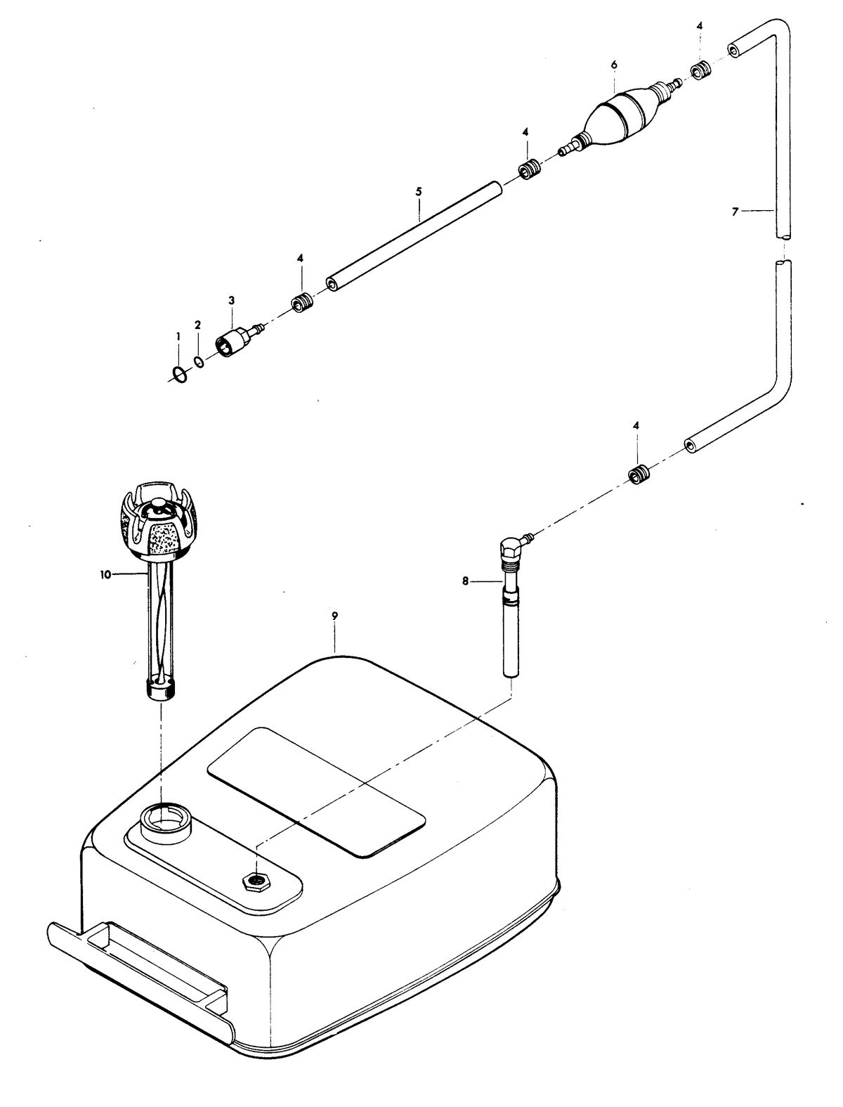 CHRYSLER 9.9 HP FUEL TANK AND LINE