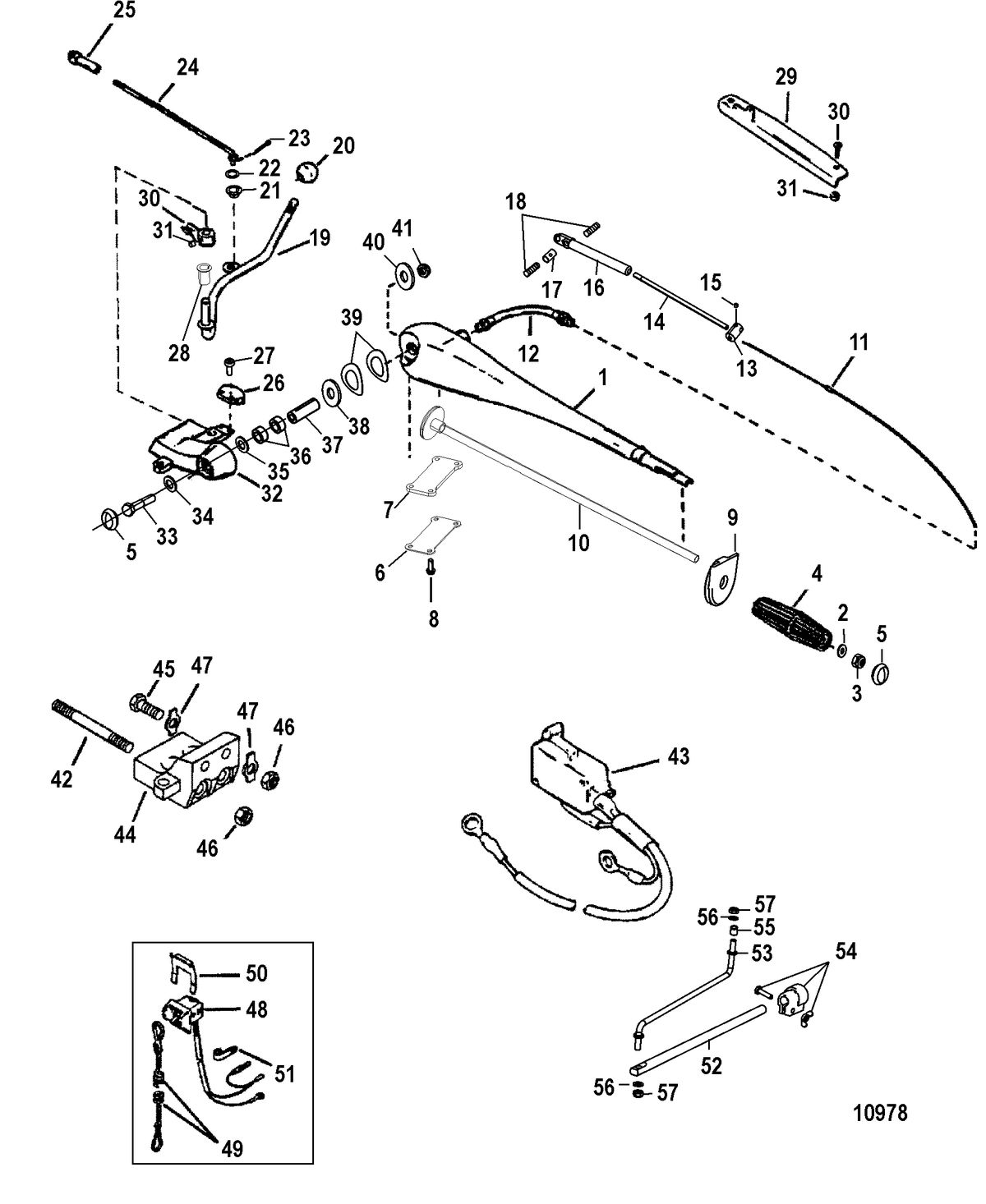 ACCESSORIES STEERING SYSTEMS AND COMPONENTS Tiller Handle Kit(78551A46 and 78551A47)